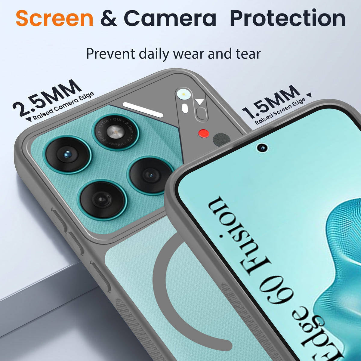 For Motorola Moto Edge 60 Fusion Back Cover Case Lifetime Anti-Yellow Clear (Camera Protection | Side Grip | Wireless MagSafe Compatible)
