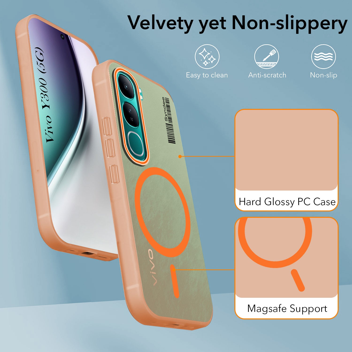 For Vivo Y300 Back Cover Case (Soft Touch | Camera Bump Protection | MagSafe Compatible | Matte Finish)