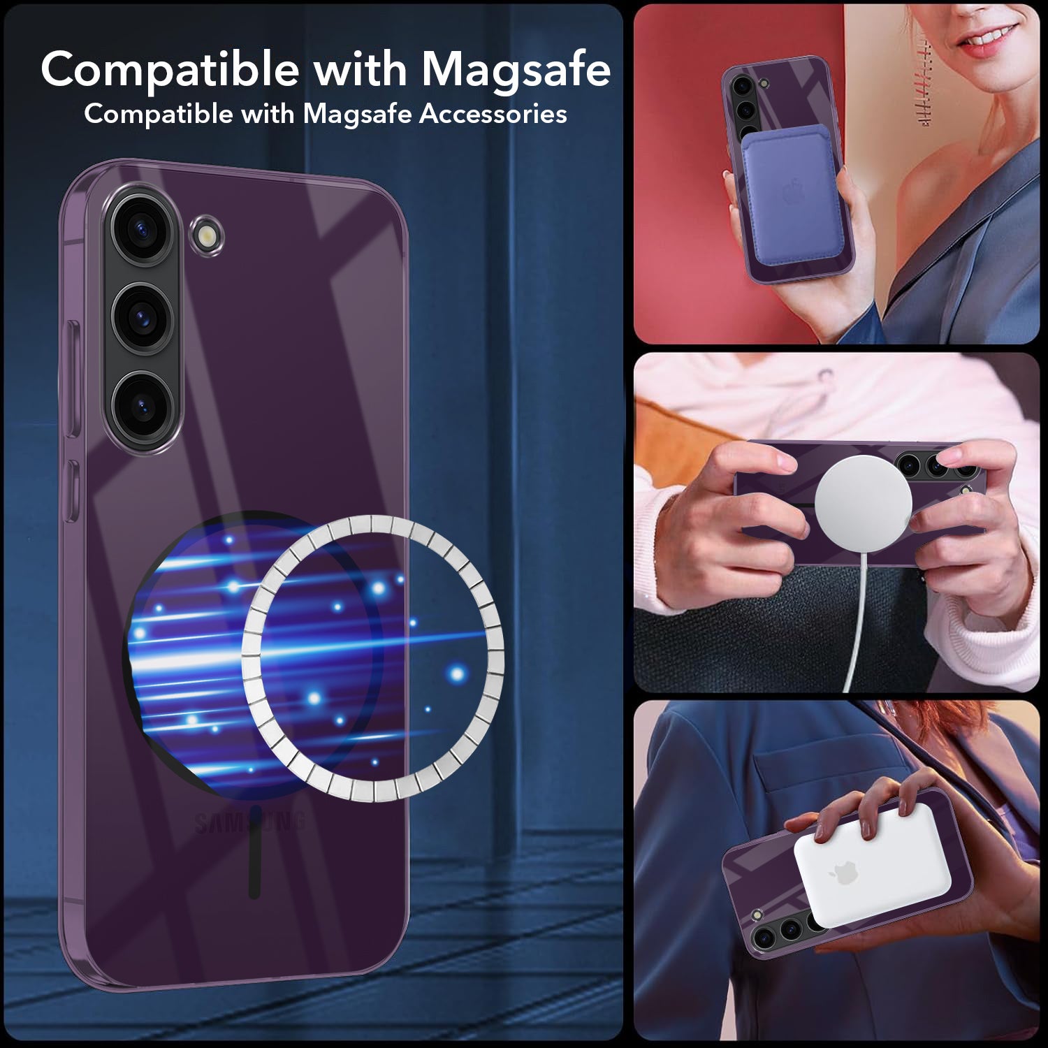 For Samsung Galaxy S23 5G Back Cover Case (Crystal Clear Case | MagSafe Wireless Charging Support | Hard Anti Yellow | Camera Protection Bump)