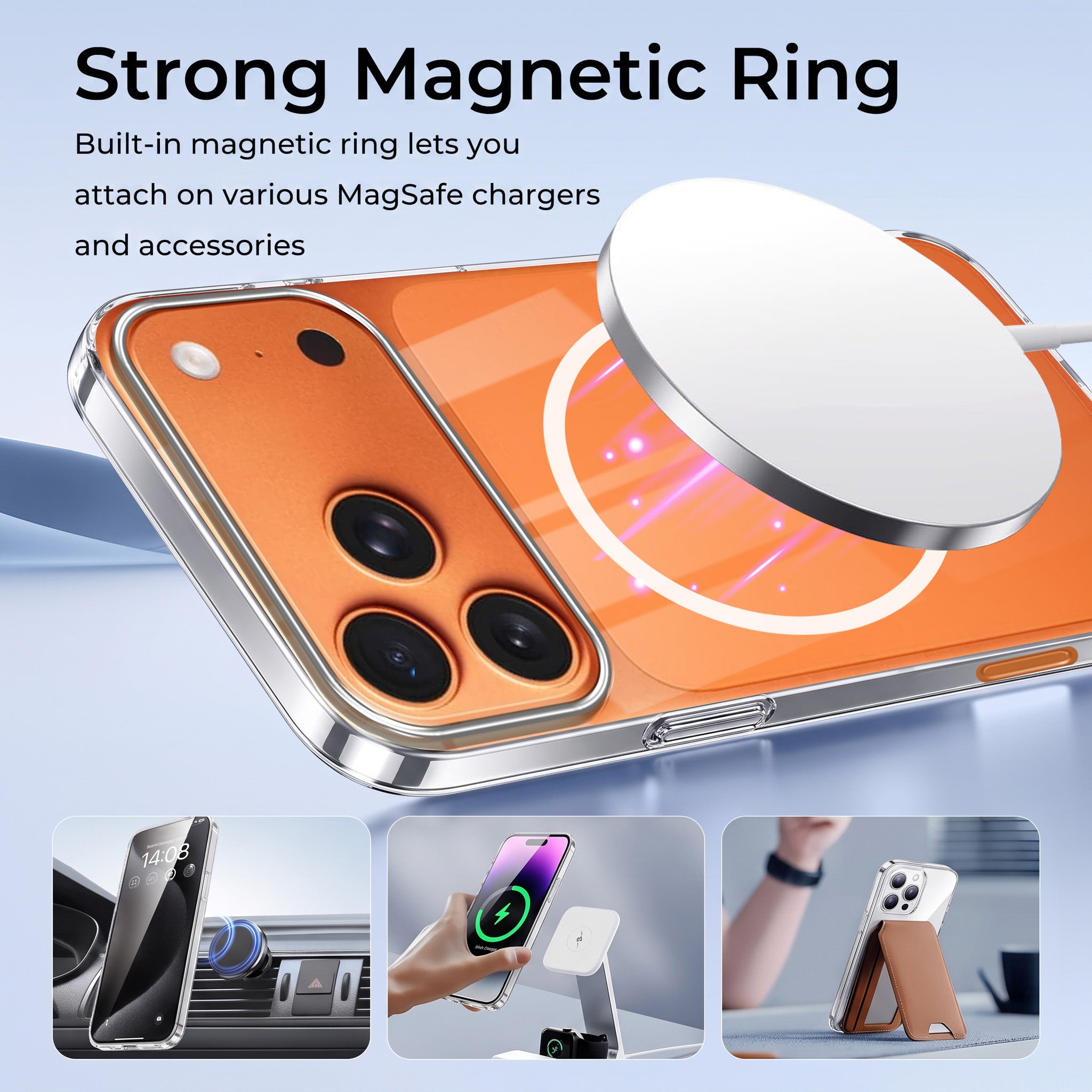 For Apple iPhone 17 Pro Max Back Case Cover Crystal Anti Yellow (Unbreakable PC | MagSafe Wireless Charging Support |Camera Protection Bump)