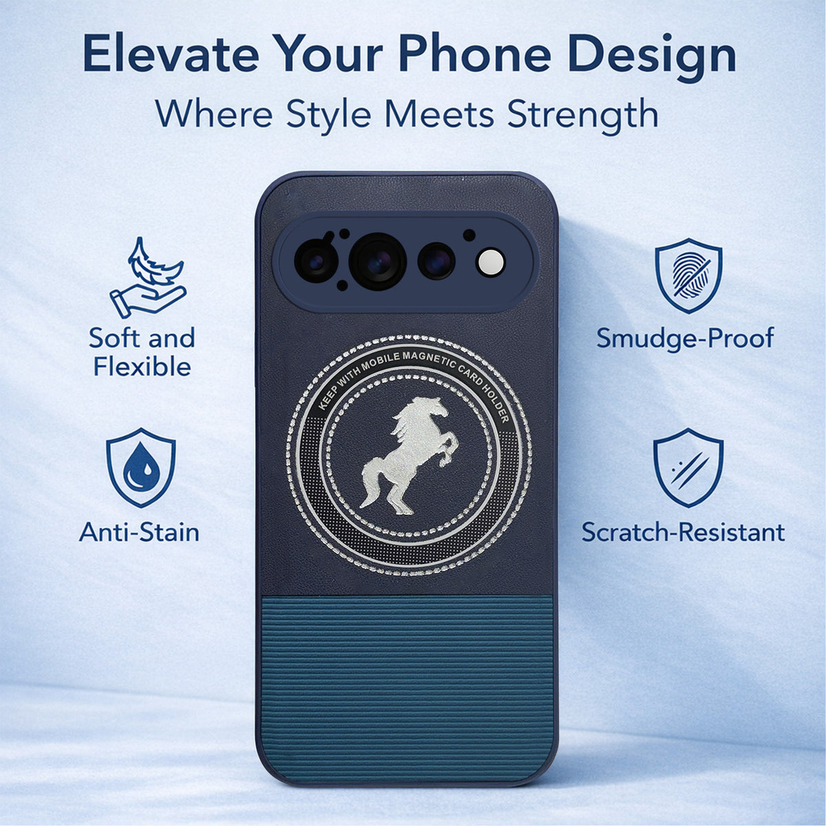For Google Pixel 11 Pro Back Cover Case PU Leather Finish (Professional Minimalist Texture | MagSafe Compatile | Camera Protection | Sleek Sober Formal)