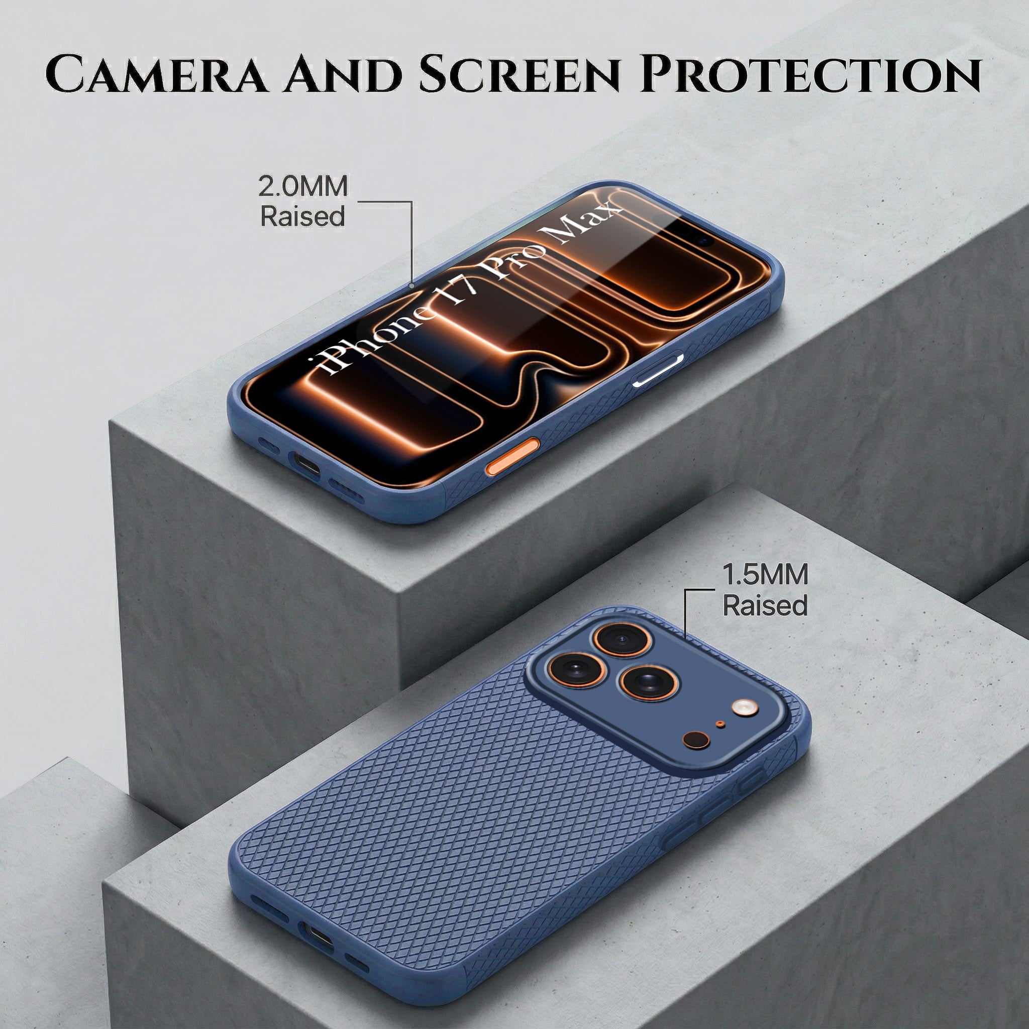 For Apple iPhone 17 Pro Max Combo with Back Cover and 9H Tempered Glass (Liquid Silicone | Camera Protection | Oleophobic Coating Screen Glass)