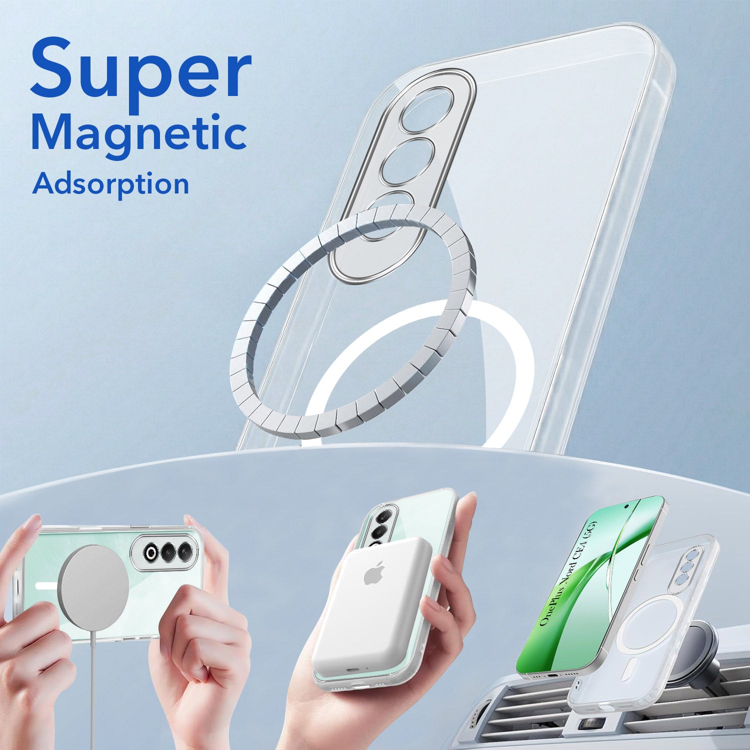 For Oneplus Nord CE 4 Back Cover Case Lifetime Anti-Yellow MagSafe Compatible Clear (Sleek Hard Crystal | Shockproof and Camera Protection)