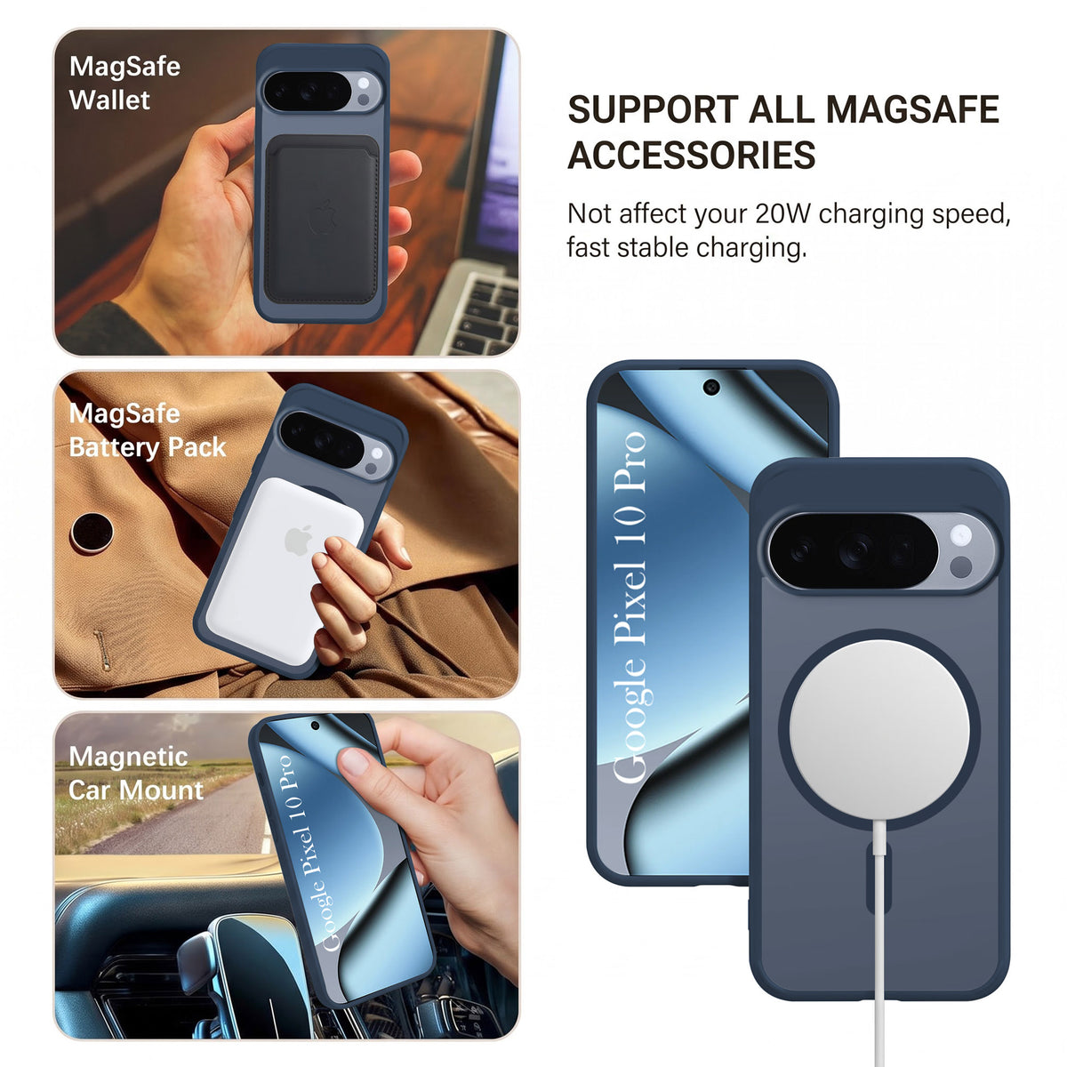 For Google Pixel 10 Pro Matte Finish Back Case Cover (MagSafe Compatible | Translucent Soft Touch | Slim and Unbreakable)