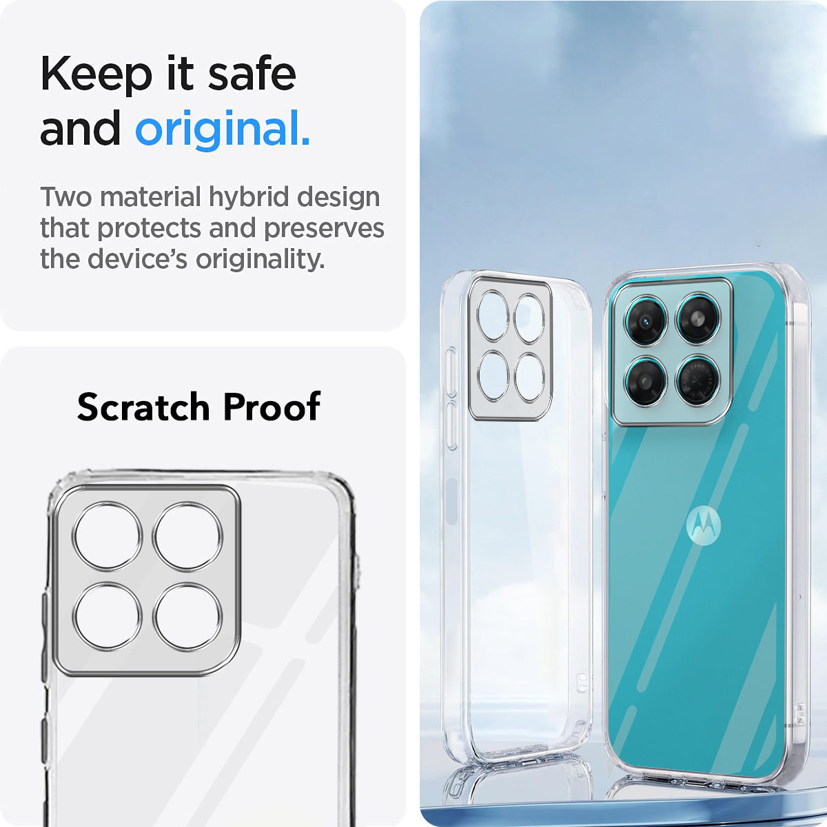 For Motorola Moto G37 Back Cover Case Silicone (Clear Shockproof Case with Camera Protection | Soft and Flexible | Transparent)
