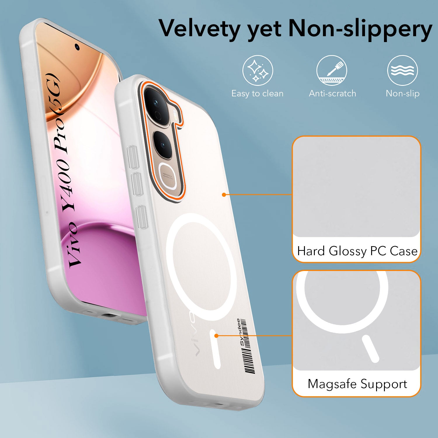 For Vivo Y400 Pro Back Cover Case (Soft Touch | Camera Bump Protection | MagSafe Compatible | Matte Finish)