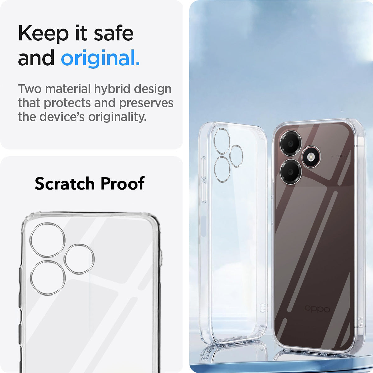 For Oppo A6c 4G Back Cover Case Silicone (Clear Shockproof Case with Camera Protection | Soft and Flexible | Transparent)