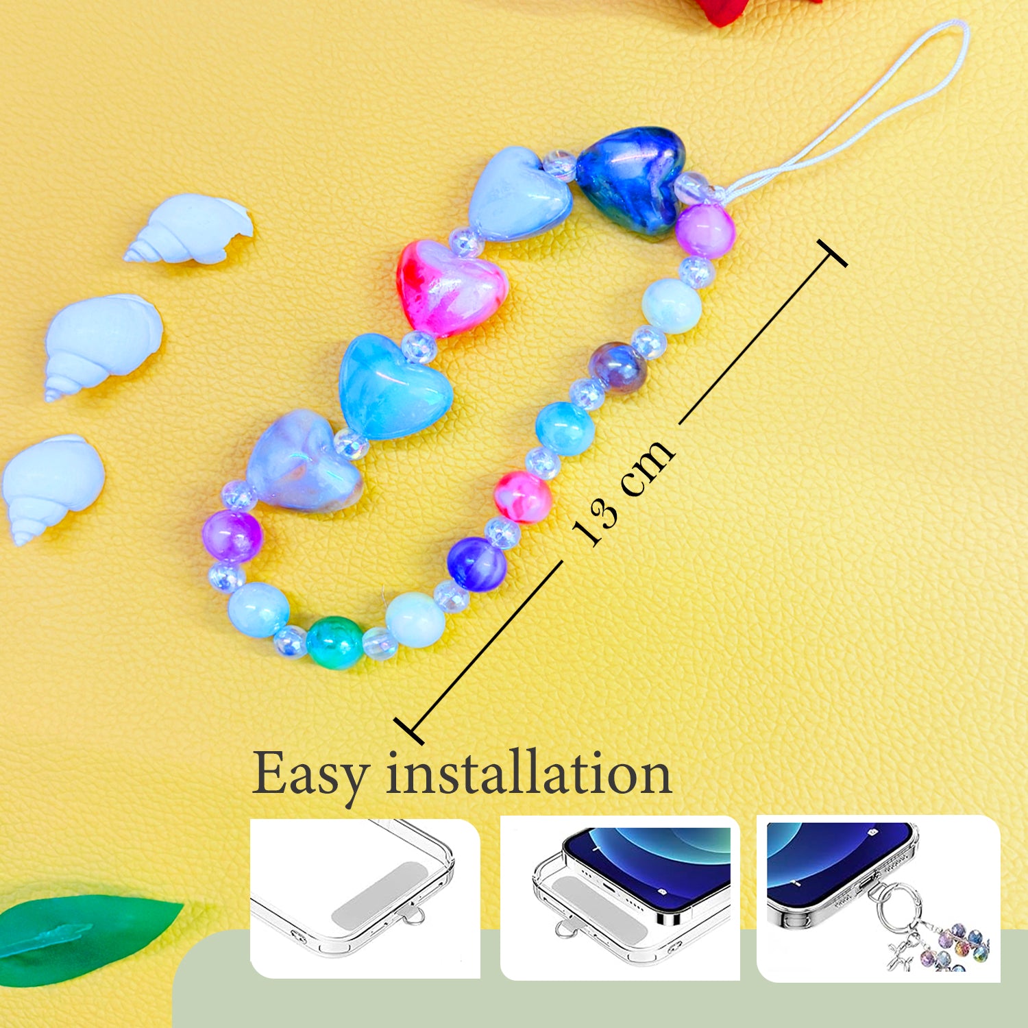 Heart Stone Charms with coloring beads