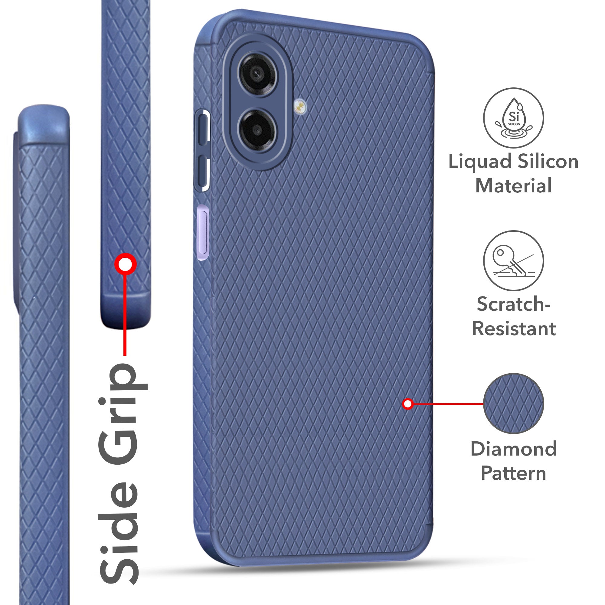 For Samsung Galaxy A07 | F70e 5G Back Cover Case (Camera Protection | Side Grip Texture | Soft and Flexible)