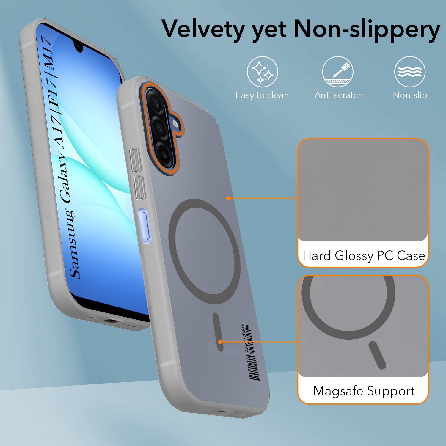 For Samsung Galaxy A17 | Samsung F17 | Samsung M17 5G Back Cover Case (Soft Touch | Camera Bump Protection | MagSafe Compatible | Matte Finish)
