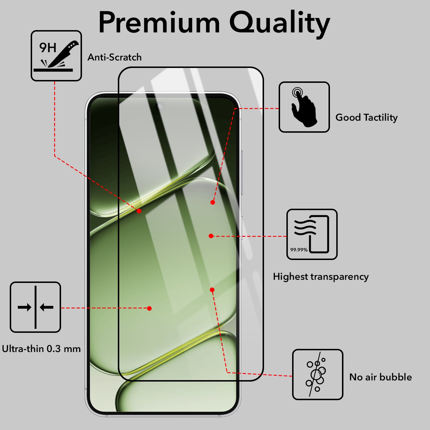 Tempered Glass For OnePlus Nord CE 6 Lite Military-Grade GorillaScreen Protector With Installation Kit | Shatterproof, Full Coverage, HD Clear, Scratch Resistant (Pack of 1)