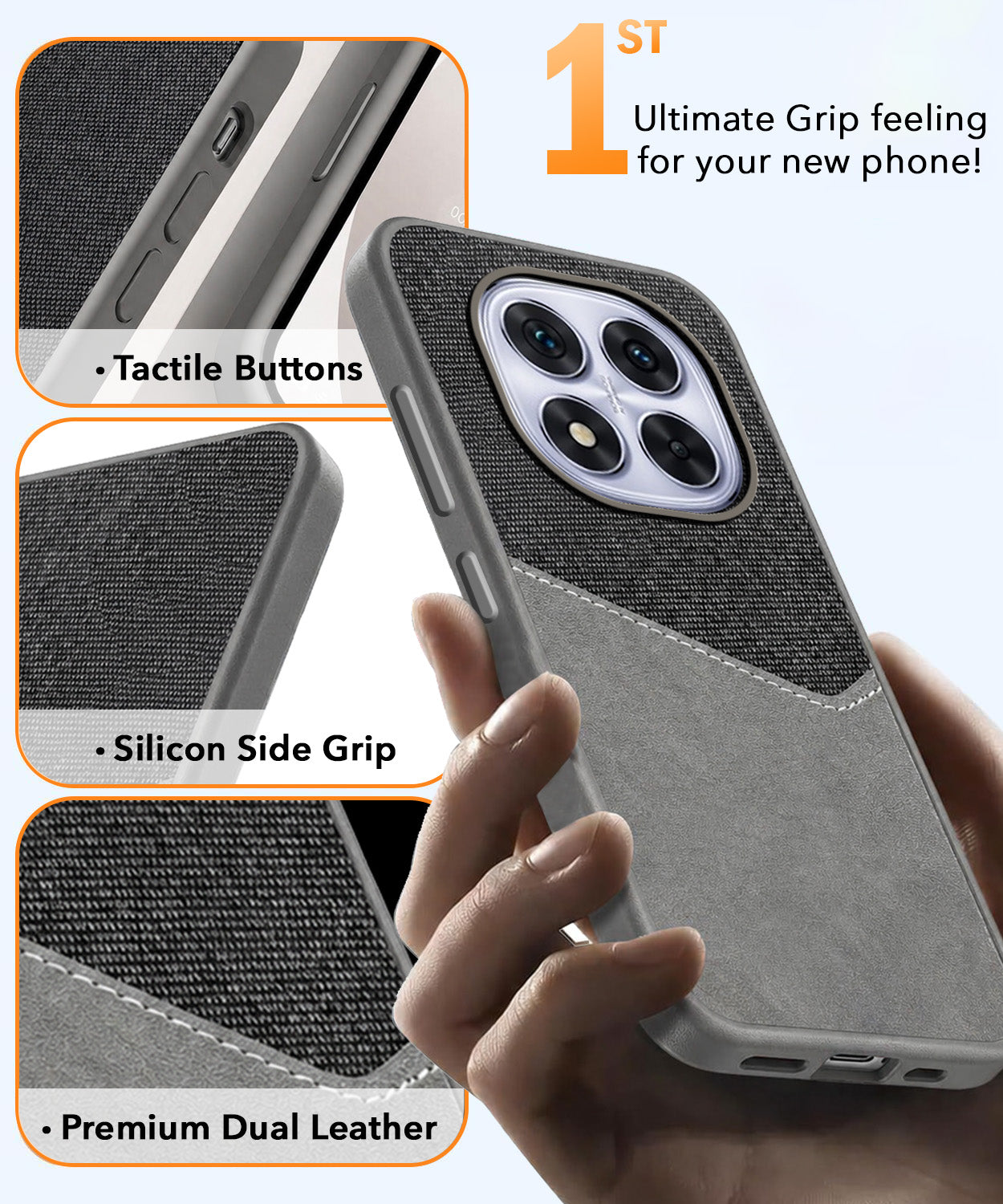 For Redmi Note 14 Pro Back Cover Case (Dual PU Leather Stitch | Professional Minimalist | Soft and Flexible)