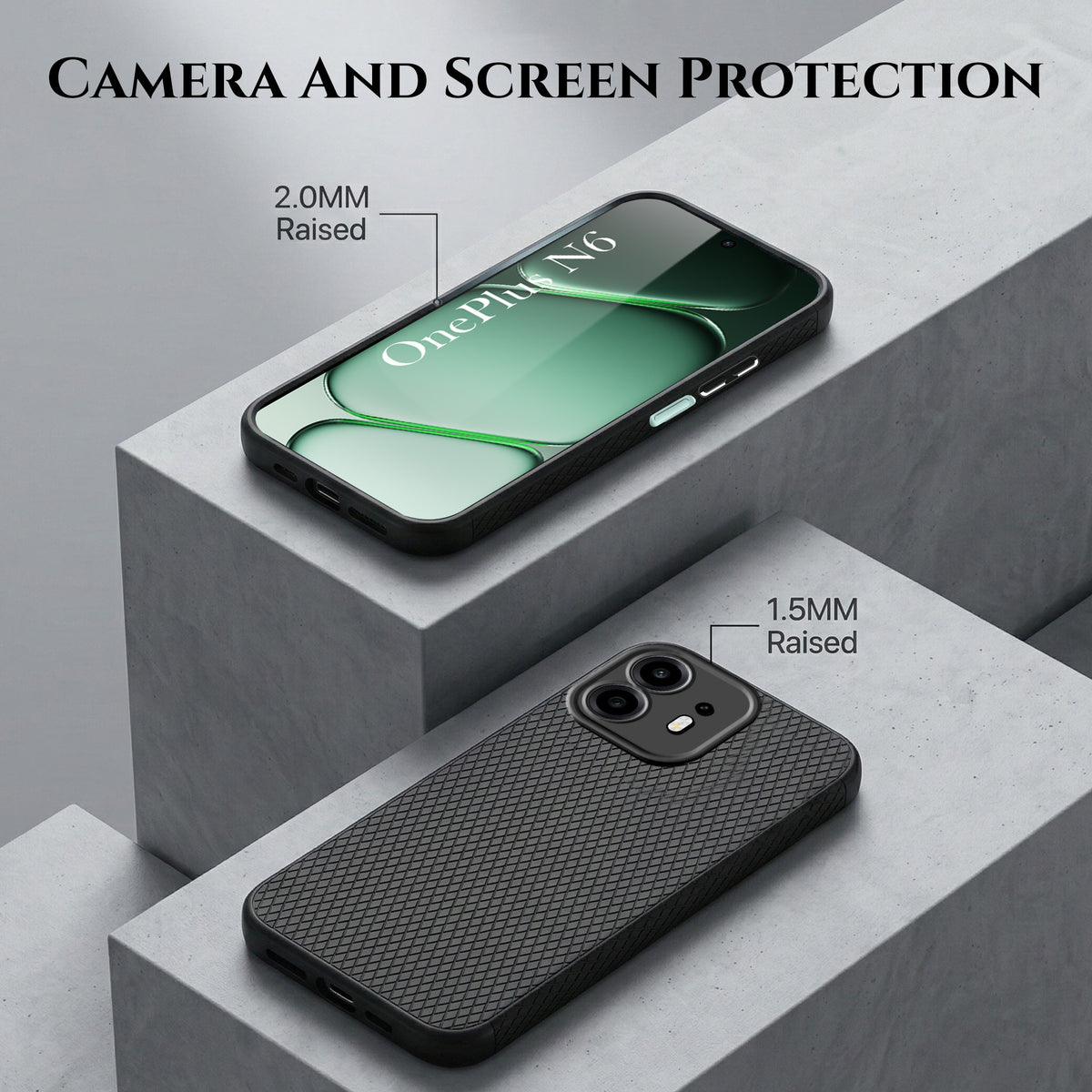 For OnePlus N6 Combo with Back Cover and 9H Tempered Glass (Liquid Silicone | Camera Protection | Oleophobic Coating Screen Glass)