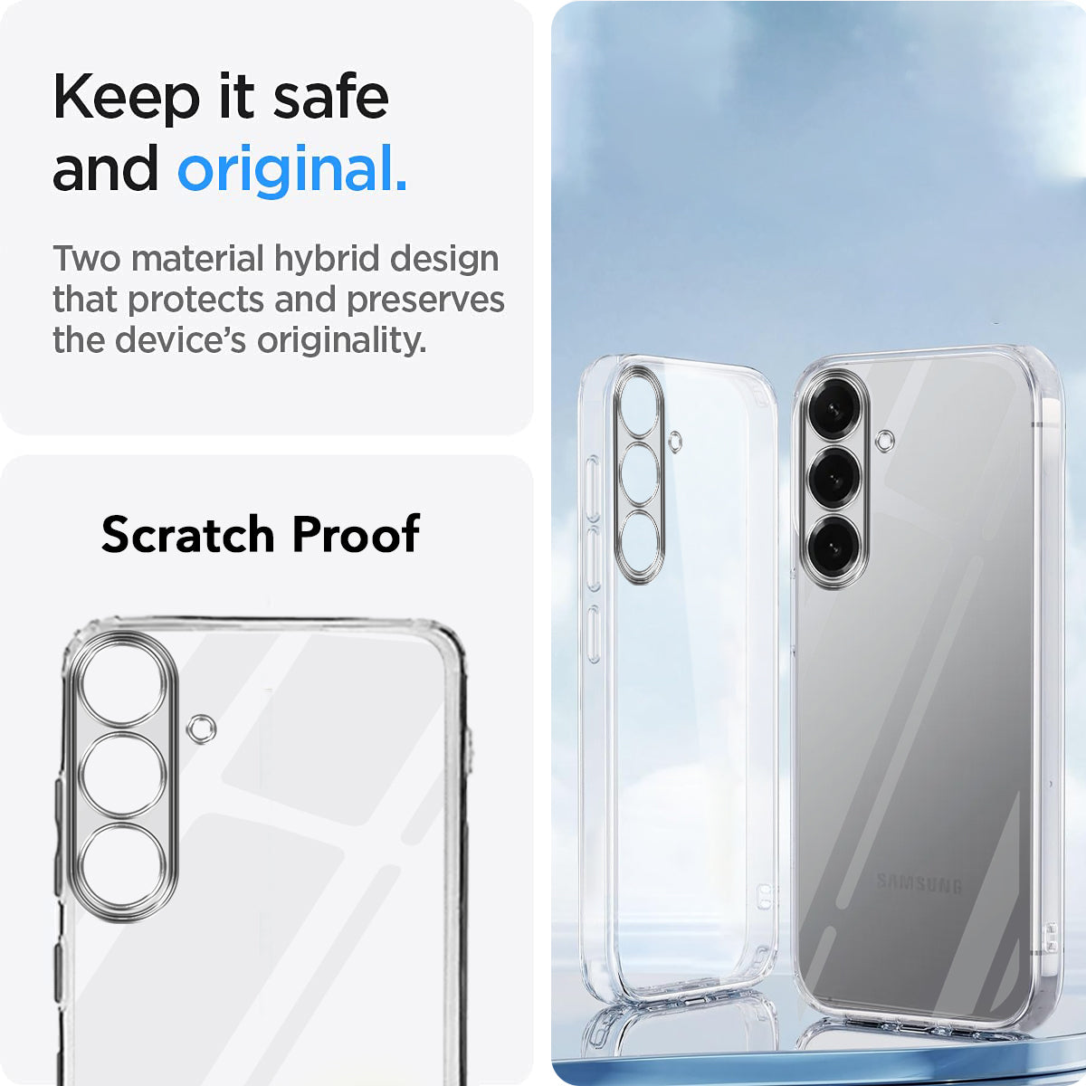For Samsung Galaxy S25 Plus Back Cover Case Silicone (Clear Shockproof Case with Camera Protection | Soft and Flexible | Transparent)