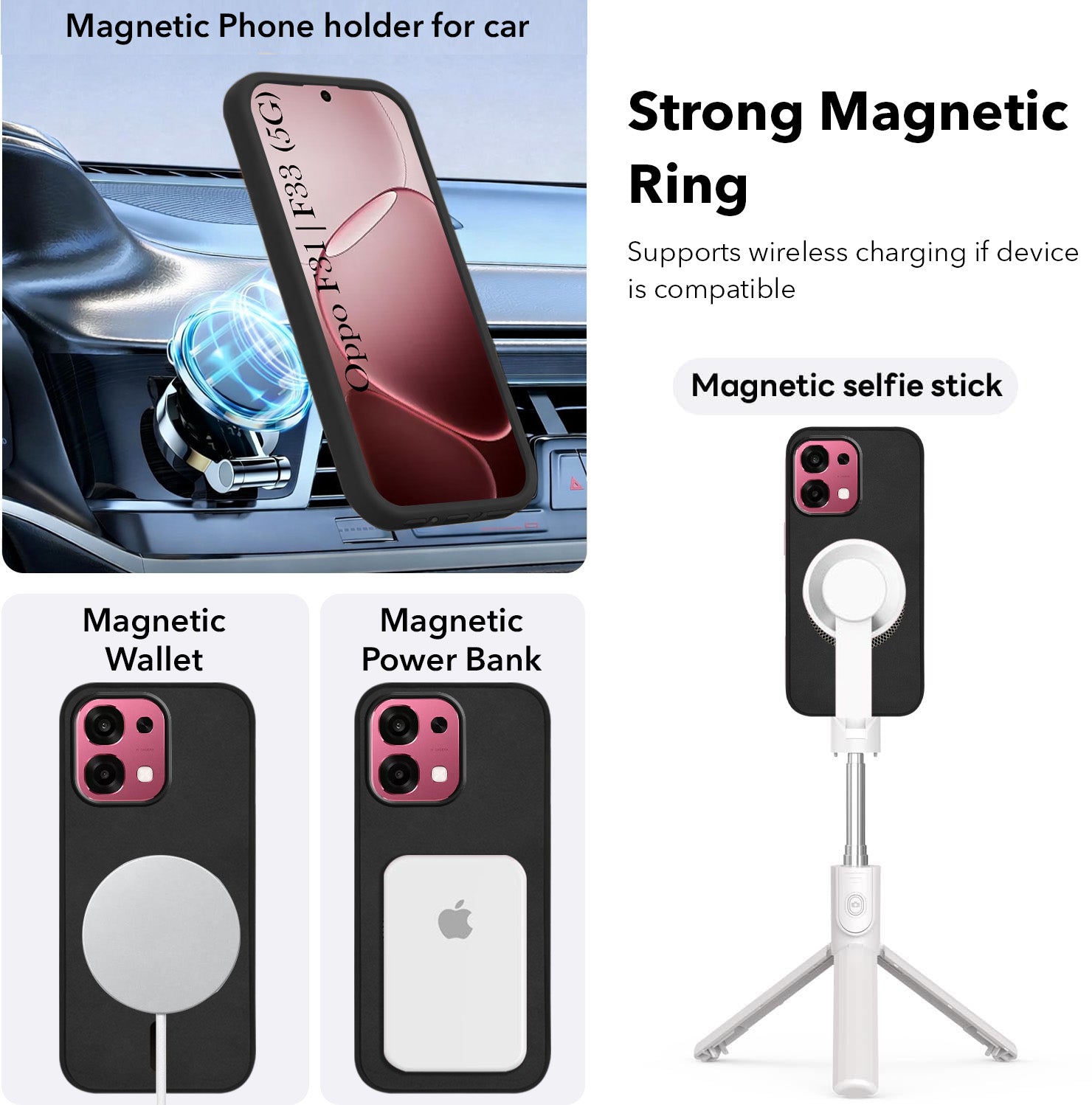 For Oppo F31 5G | Oppo F33 5G Back Cover Case Leather Finish (MagSafe Compatible Wireless Charging | Soft Touch | Camera Bump Protection)