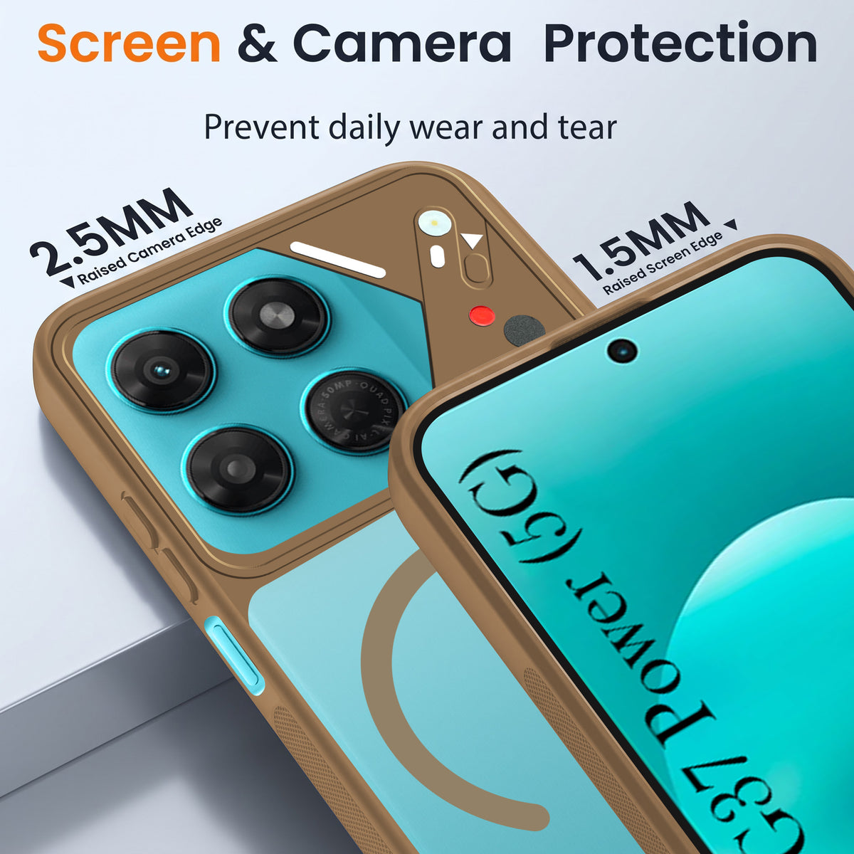 For Motorola Moto G37 Power Back Cover Case Lifetime Anti-Yellow Clear (Camera Protection | Side Grip | Wireless MagSafe Compatible)