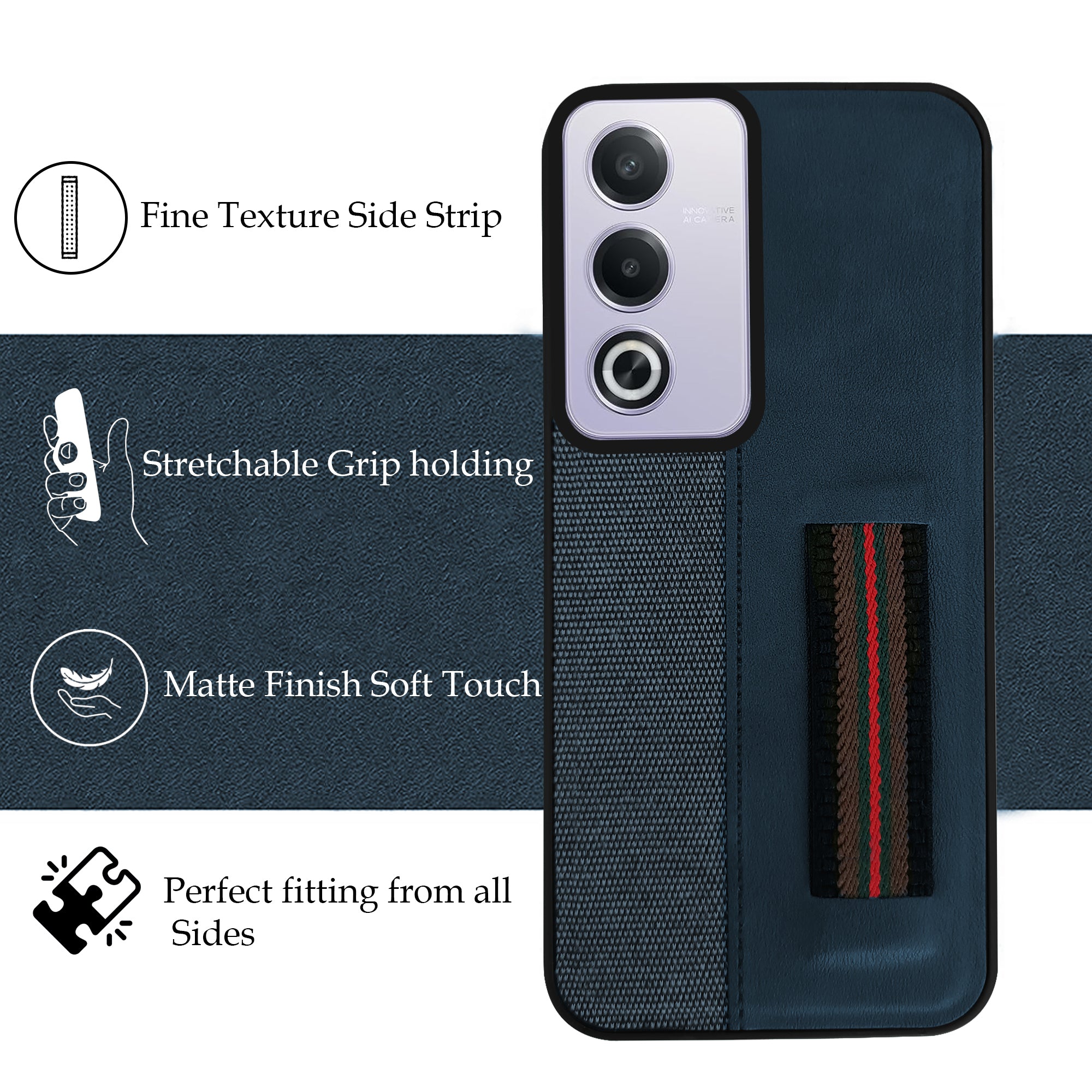 For Oppo A3 Pro 5G Back Cover Case ( Professional PU Leather | Strip Chain Holder Socket)