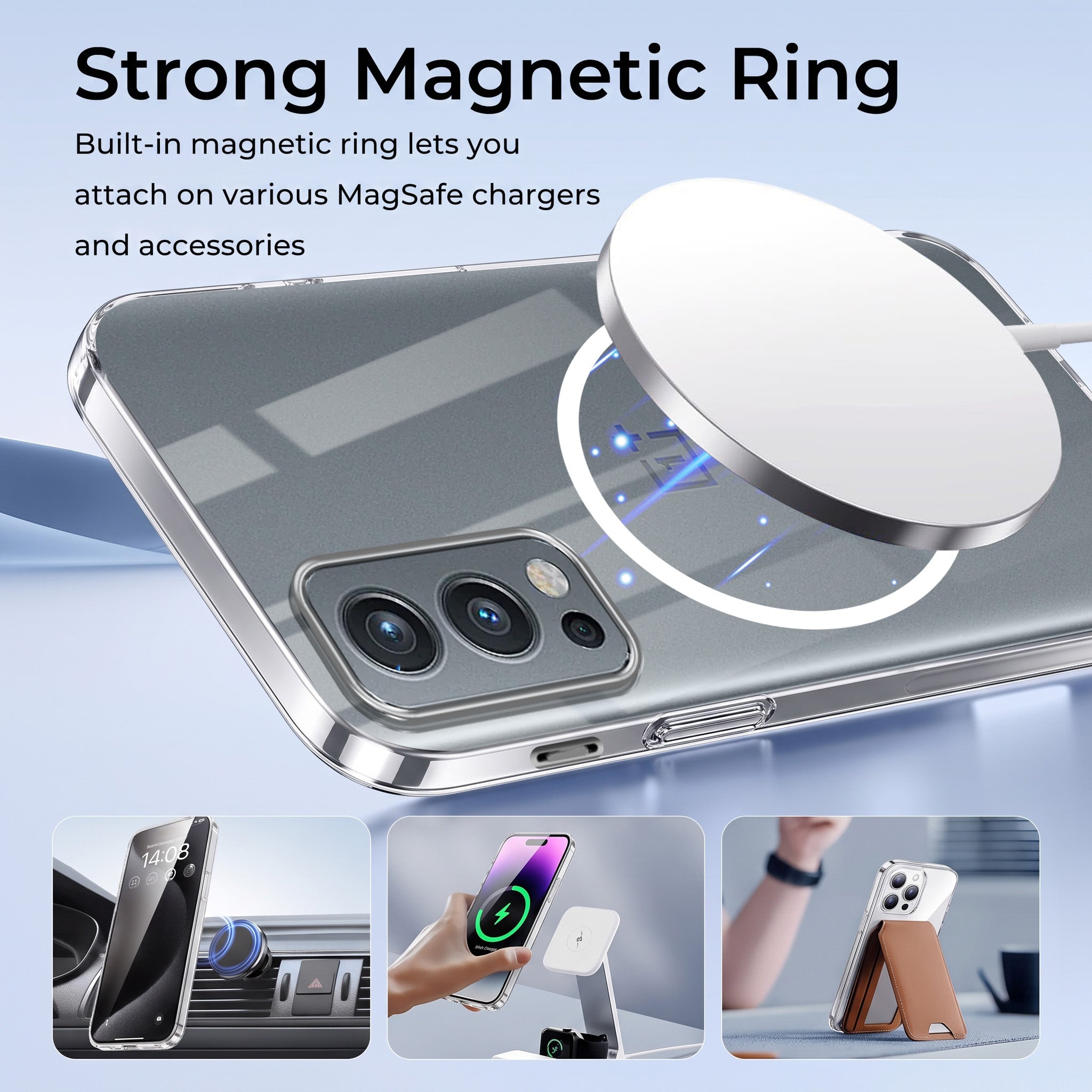 For OnePlus Nord 2 5G Back Case Cover Crystal Anti Yellow (Unbreakable PC | MagSafe Wireless Charging Support |Camera Protection Bump)