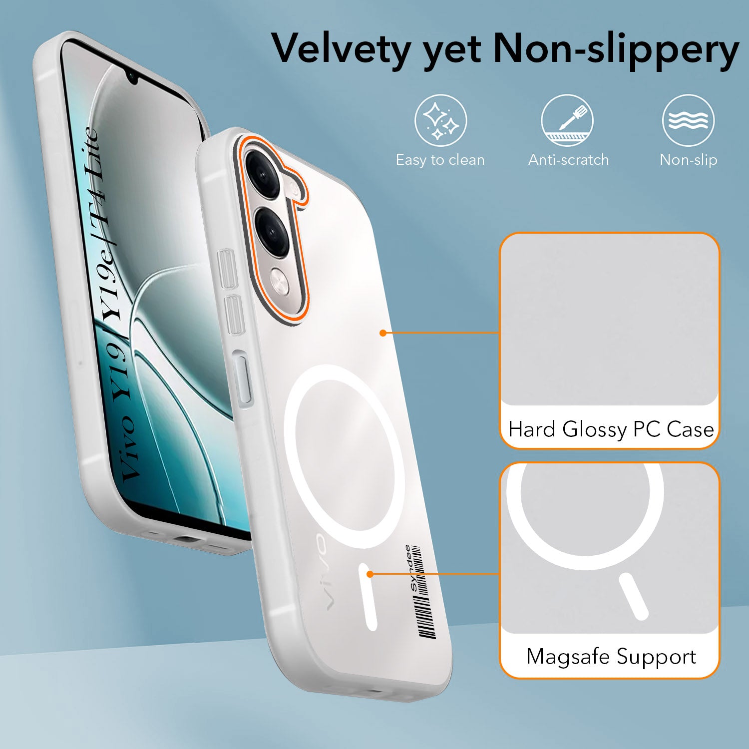 For Vivo Y19 | Vivo Y19e | Vivo T4 Lite Back Cover Case (Soft Touch | Camera Bump Protection | MagSafe Compatible | Matte Finish)