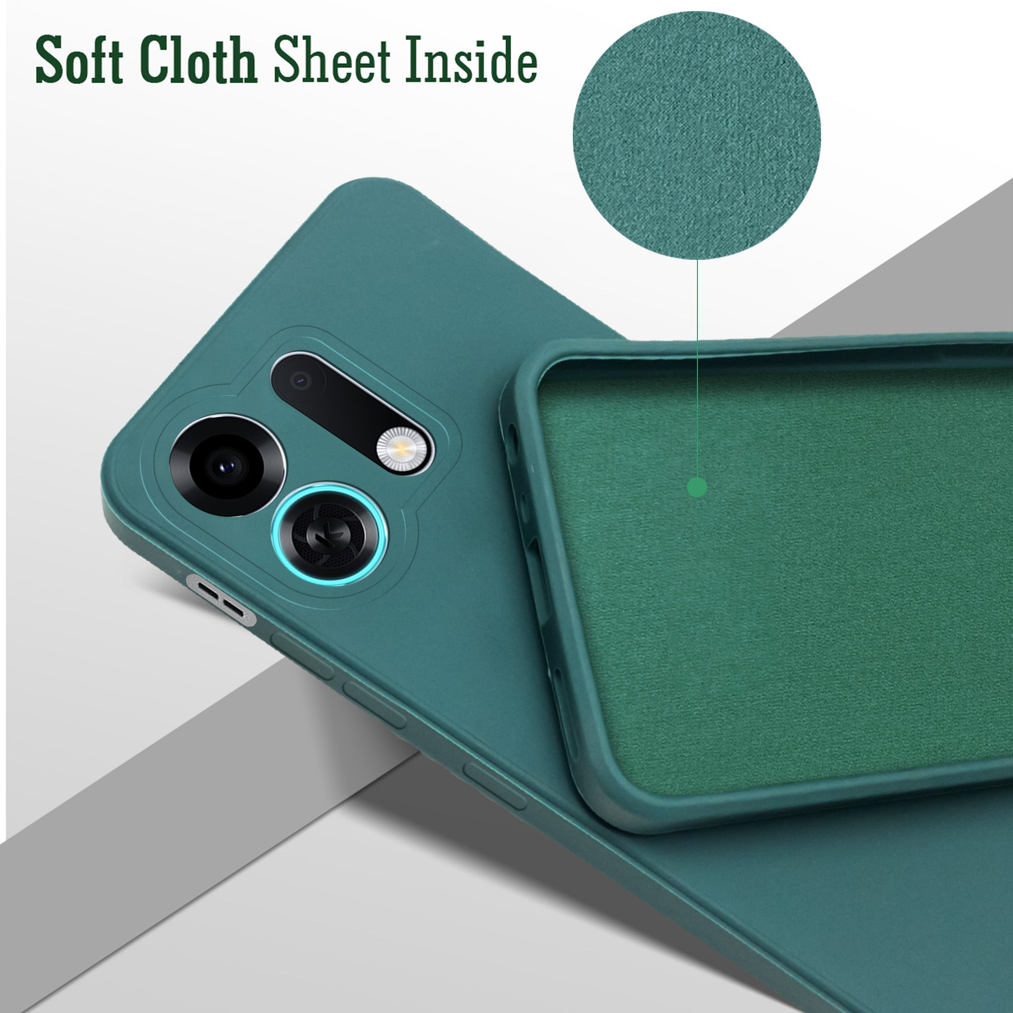 For Oppo K13 Turbo | Oppo K13 Turbo Pro Back Cover Case (Matte Finish Silicone with Inside Fiber cloth)