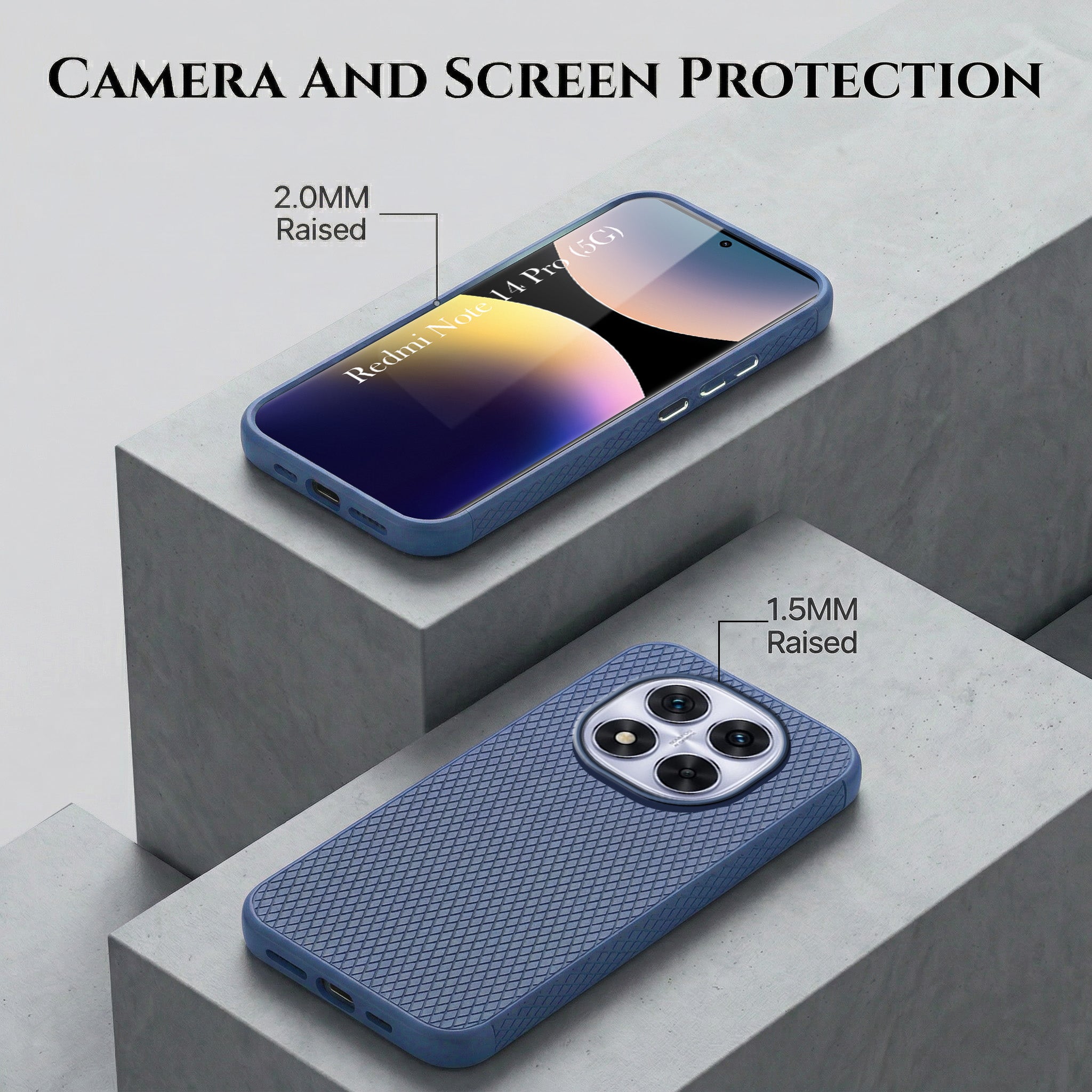 For Redmi Note 14 Pro Combo with Back Cover and 9H Tempered Glass (Liquid Silicone | Camera Protection | Oleophobic Coating Screen Glass)