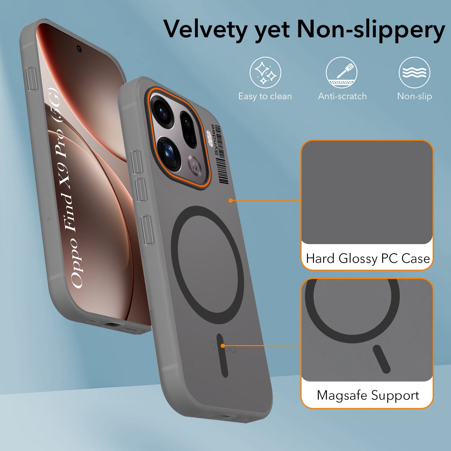 For Oppo Find X9 Pro Back Cover Case (Soft Touch | Camera Bump Protection | MagSafe Compatible | Matte Finish)