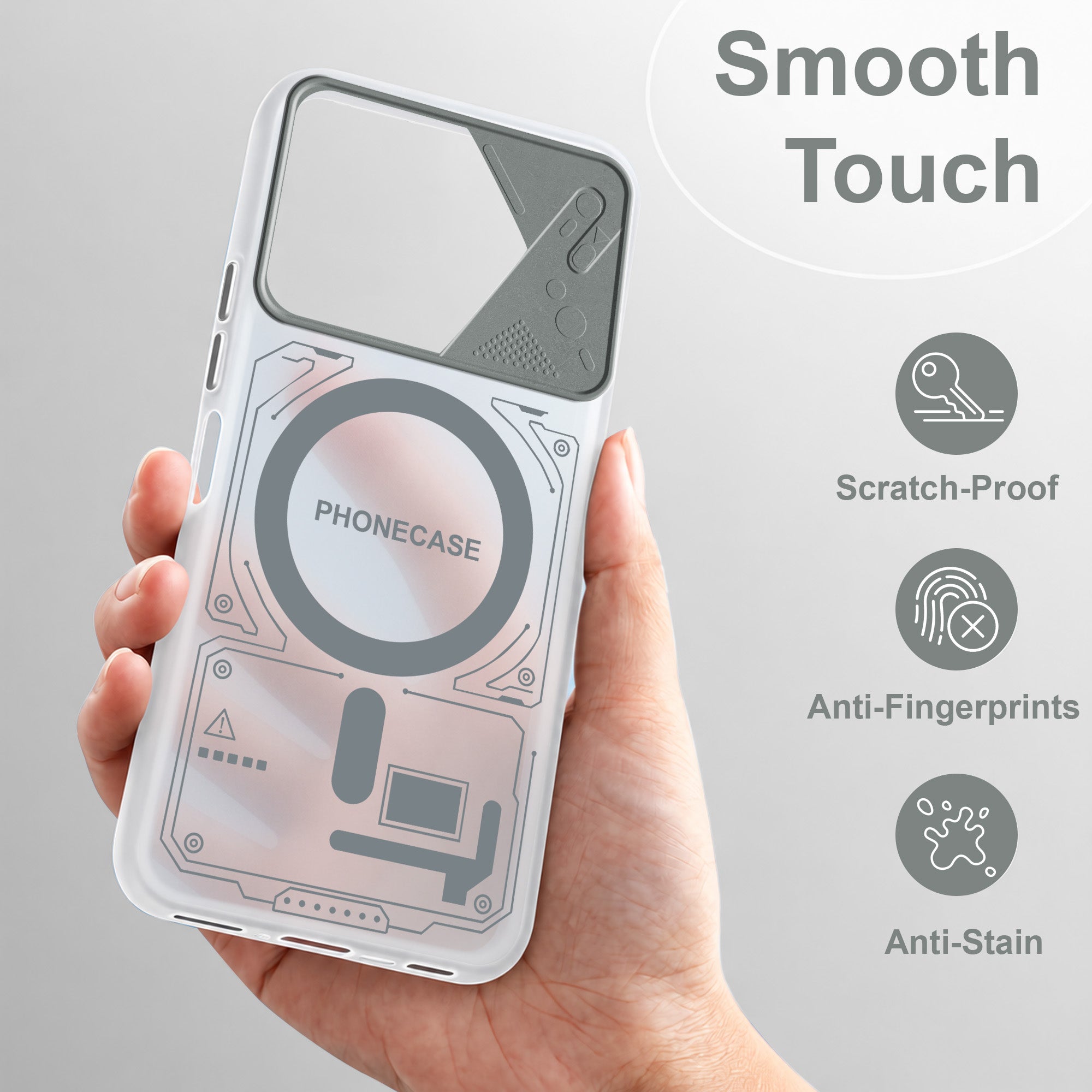For Motorola Moto G37 Power Metallic Back Cover Case (Metallic Camera Protection & Buttons | Translucent Milky Shade | Hard Polycarbonate)