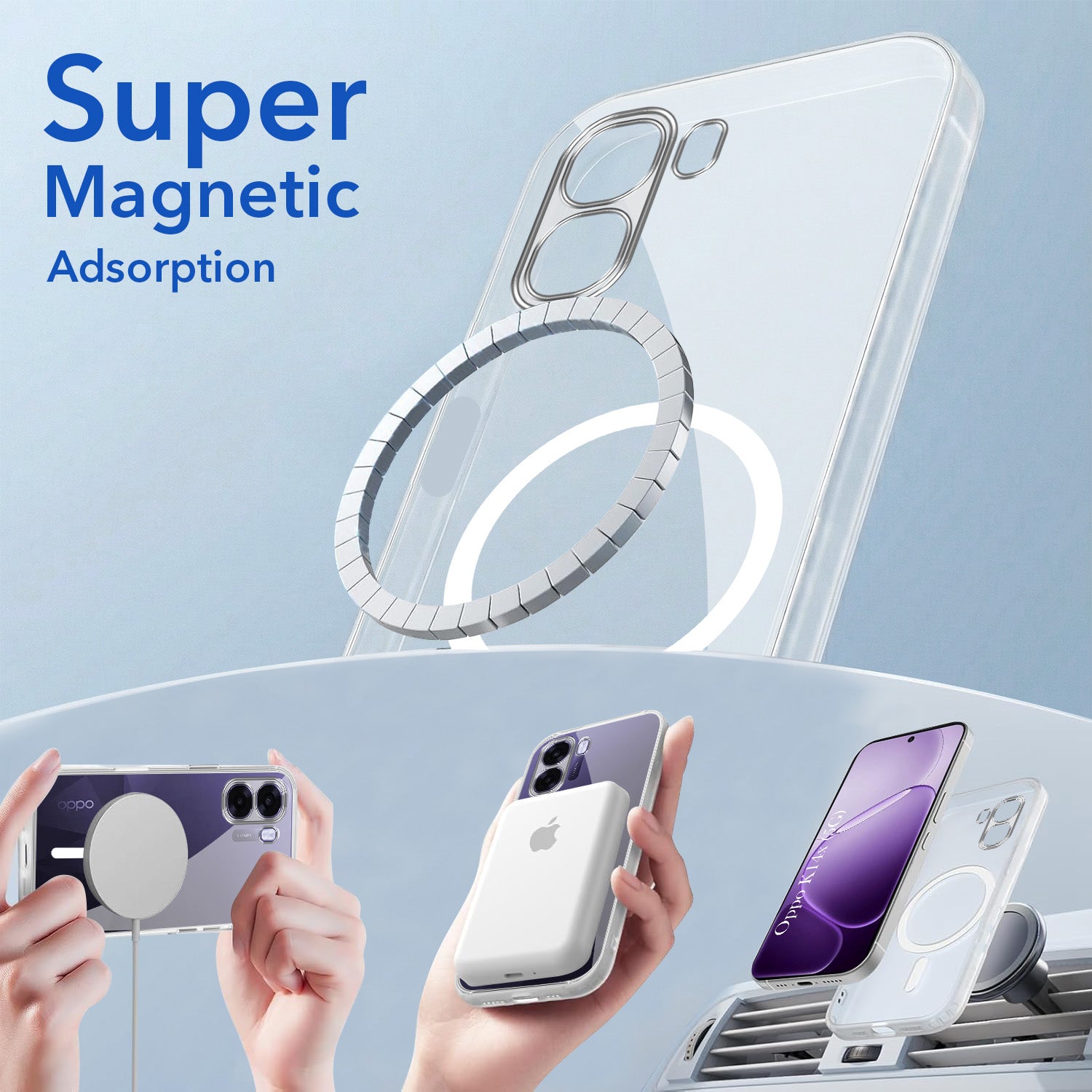 For Oppo K14x 5G Back Cover Case Lifetime Anti-Yellow MagSafe Compatible Clear (Sleek Hard Crystal | Shockproof and Camera Protection)