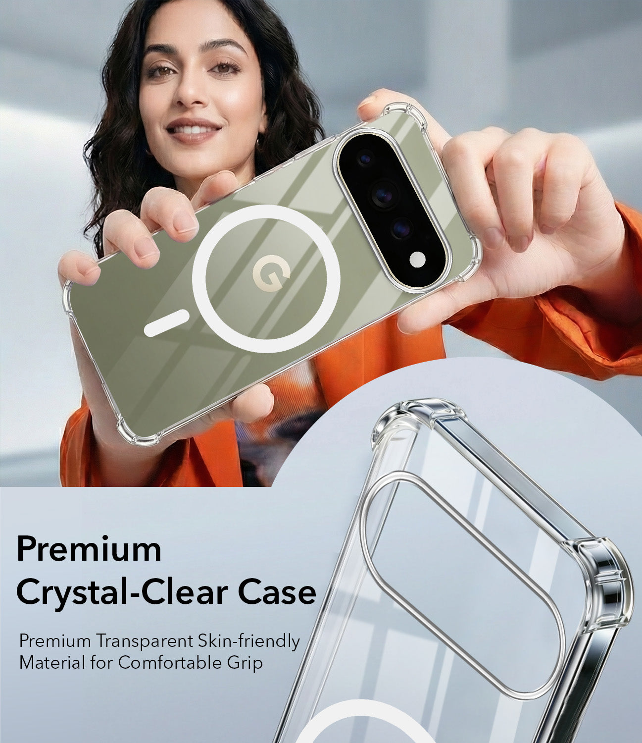 For Google Pixel 11 Pro Back Cover Shockproof Crystal-Clear (Magsafe Wireless Support | Drop & Camera Protection | Hard Polycarbonate) (Copy)