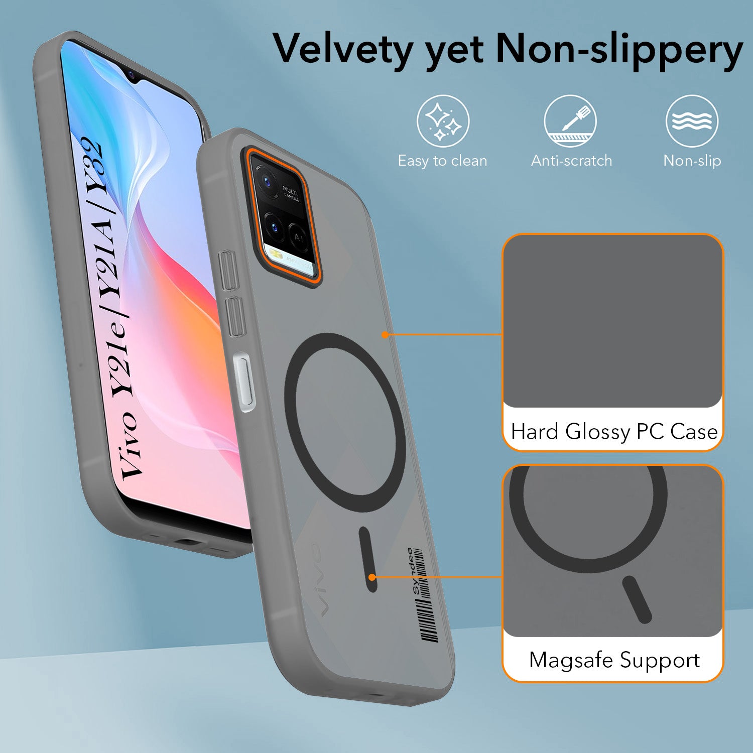 For Vivo Y21e | Vivo Y21A | Vivo Y32 Back Cover Case (Soft Touch | Camera Bump Protection | MagSafe Compatible | Matte Finish)
