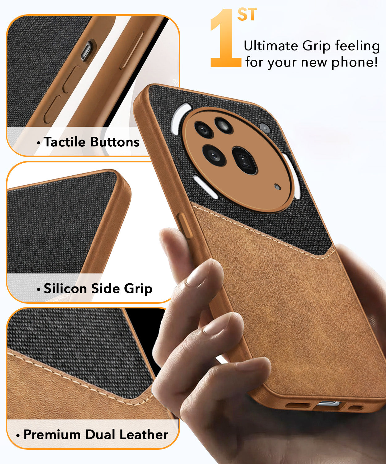 For Nothing Phone 3A Pro 5G Back Cover Case  (Dual PU Leather Stitch | Professional Minimalist | Soft and Flexible)