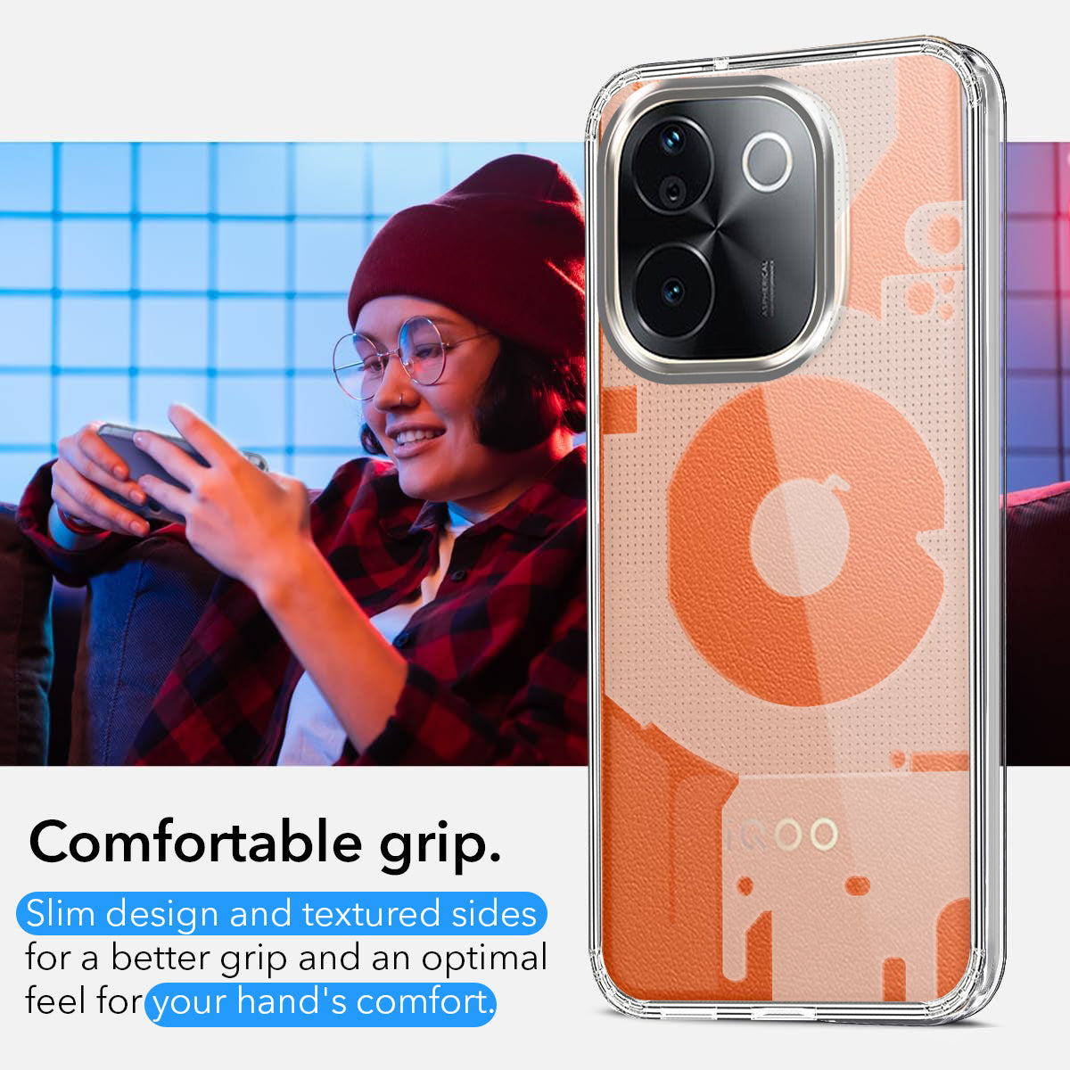 For vivo iQOO Z9s Pro Back Cover (Silicone Matte Shockproof Case with Camera Protection | Soft and Flexible | Transparent)