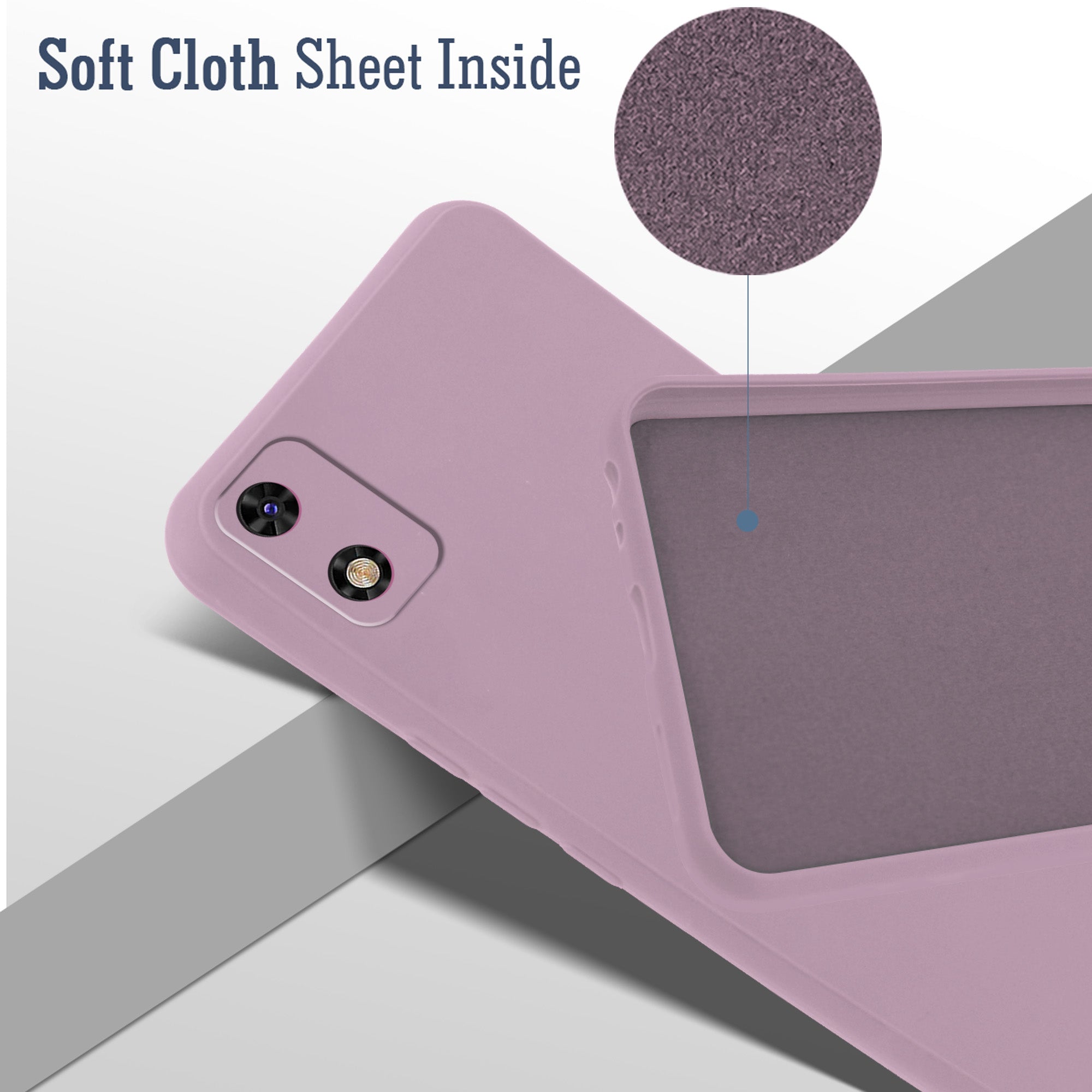 For Itel A23 Pro Back Cover Case (Matte Finish Silicone with Inside Fiber cloth)