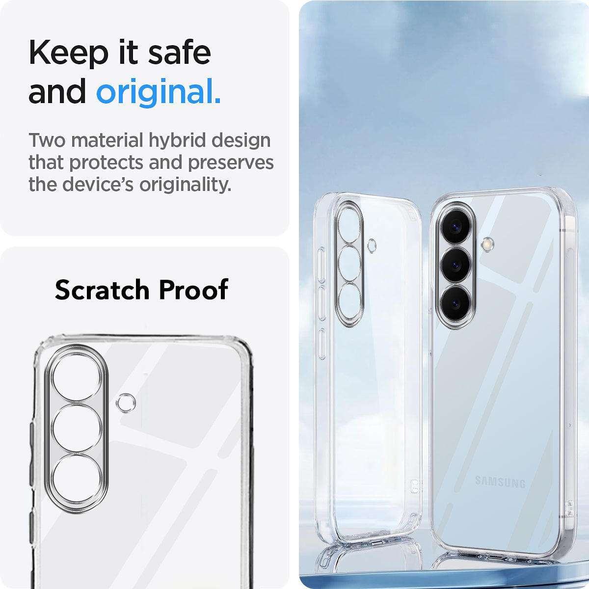 For Samsung Galaxy S26 Plus Back Cover Case Silicone (Clear Shockproof Case with Camera Protection | Soft and Flexible | Transparent)