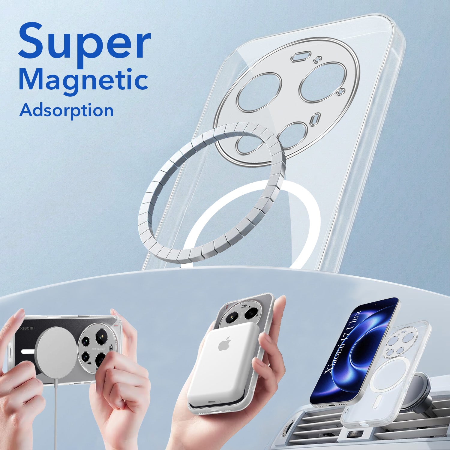 For Xiaomi 17 Ultra 5G Back Cover Case Lifetime Anti-Yellow MagSafe Compatible Clear (Sleek Hard Crystal | Shockproof and Camera Protection)