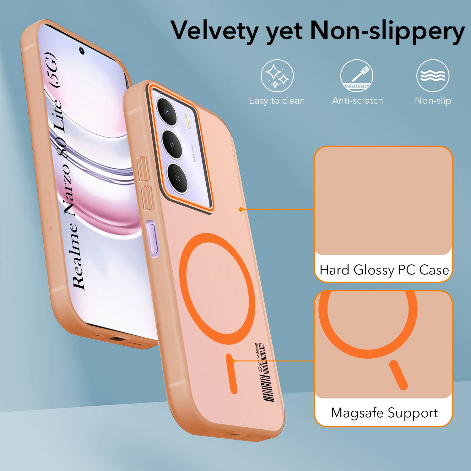 For Realme Narzo 80 Lite 5G Back Cover Case (Soft Touch | Camera Bump Protection | MagSafe Compatible | Matte Finish)