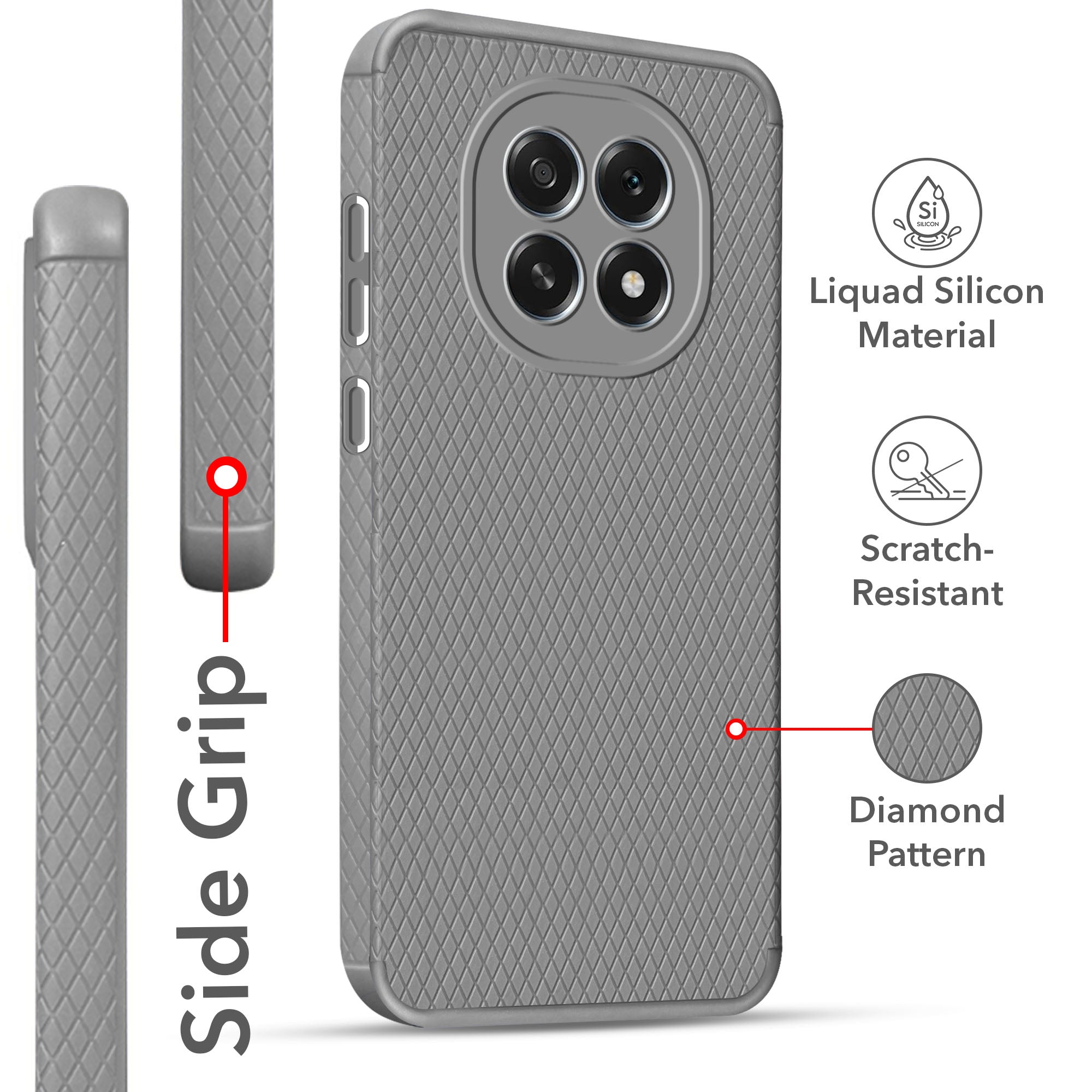 For Oppo F29 Back Cover Case (Liquid Silicone | Side Grip | Camera Protection)