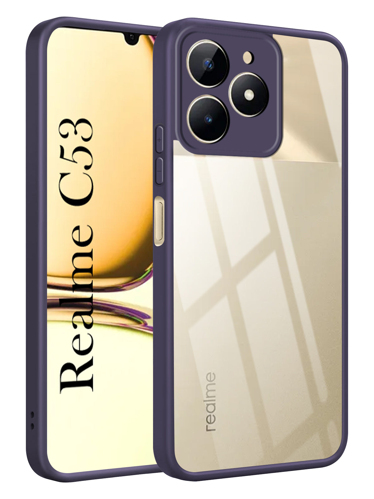 For Realme C53 Back Cover Case Ultra-Hybrid (Lifetime Anti Yellow | Anti Scratch | Crystal Clear Shockproof)