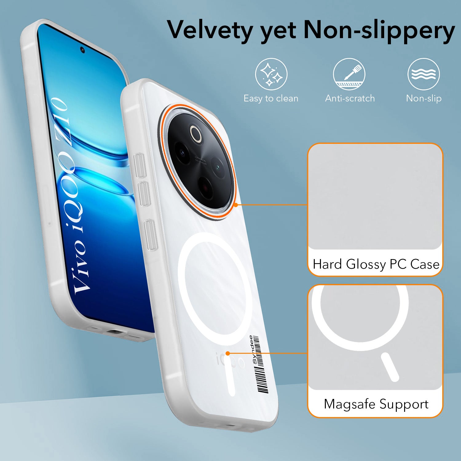 For Vivo iQOO Z10 Back Cover Case (Soft Touch | Camera Bump Protection | MagSafe Compatible | Matte Finish)