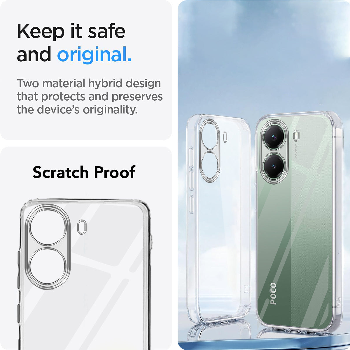 For Poco X7 Pro 5G Back Cover Case Silicone (Clear Shockproof Case with Camera Protection | Soft and Flexible | Transparent)