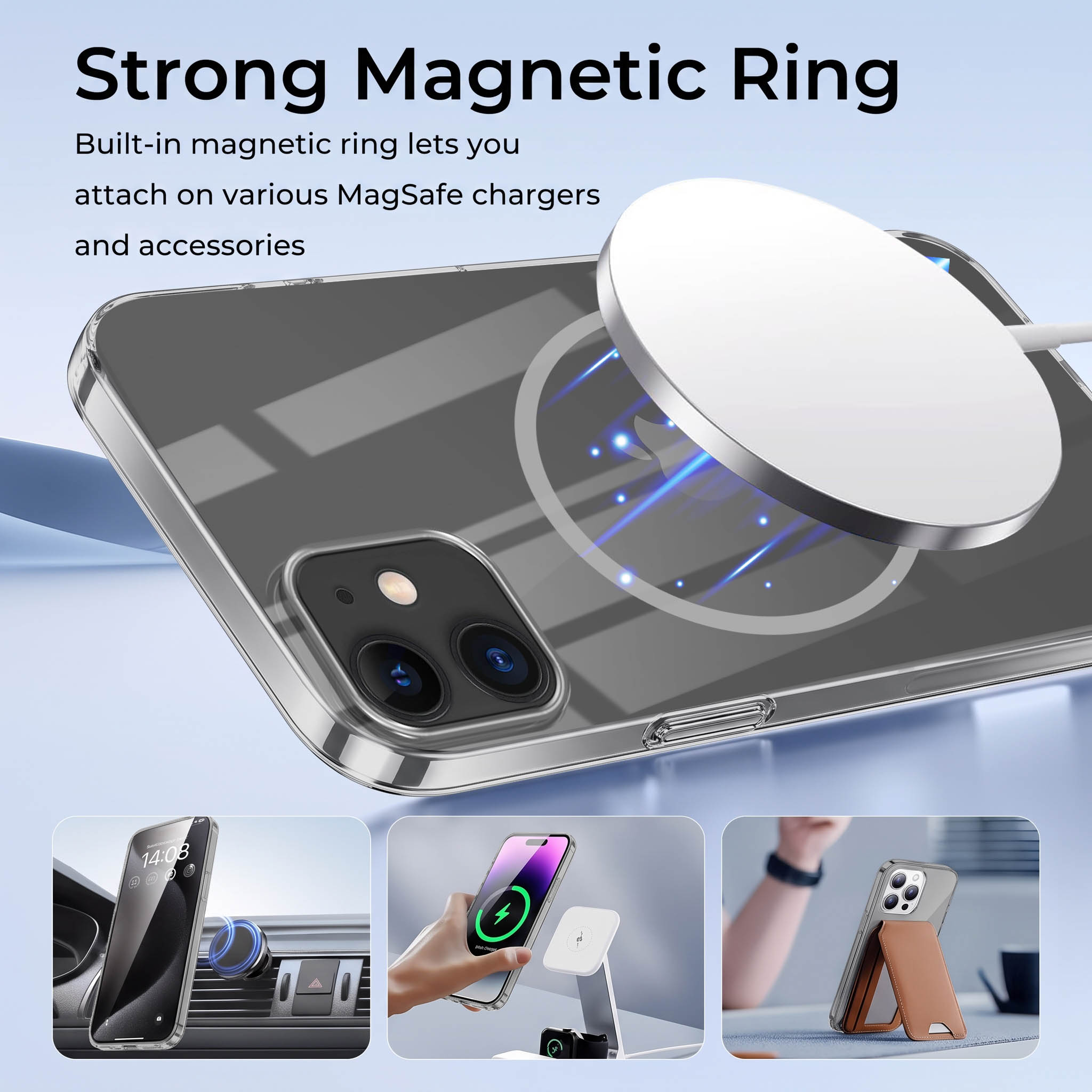 For Apple iPhone 11 Back Case Cover Crystal Anti Yellow (Unbreakable PC | MagSafe Wireless Charging Support |Camera Protection Bump)