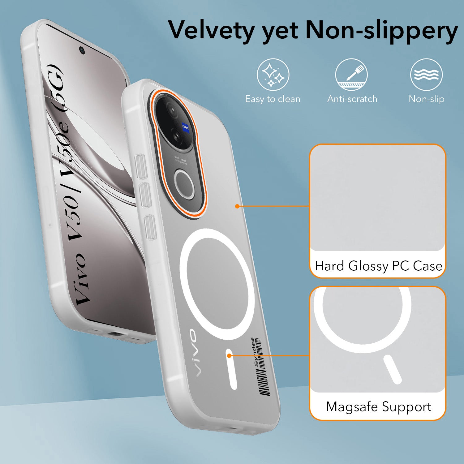 For Vivo V50 | Vivo V50e Back Cover Case (Soft Touch | Camera Bump Protection | MagSafe Compatible | Matte Finish)