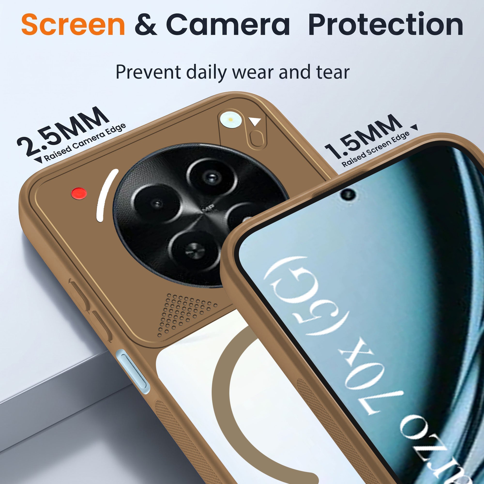 For Realme Narzo 70x 5G Back Cover Case Lifetime Anti-Yellow Clear (Camera Protection | Side Grip | Wireless MagSafe Compatible)