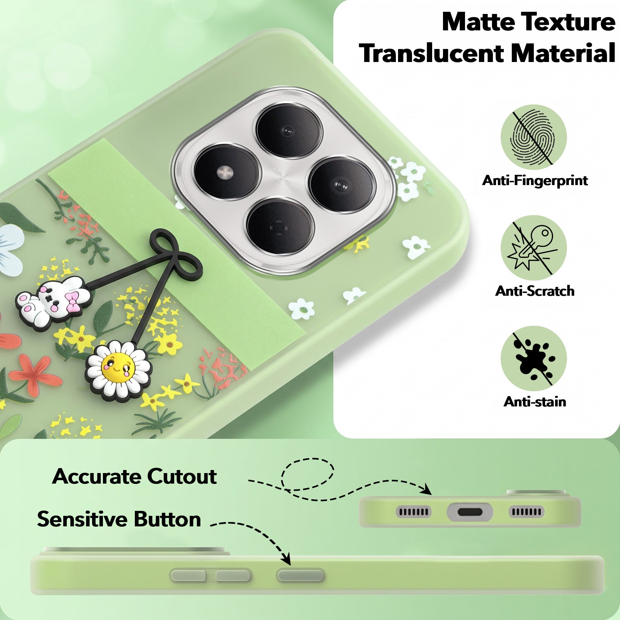 For Xiaomi Redmi Note 15 Pro 5G Back Cover Case (3D Cute Cartoons | Hard Back Side Soft | Matte Premium Finish | HD Printing)