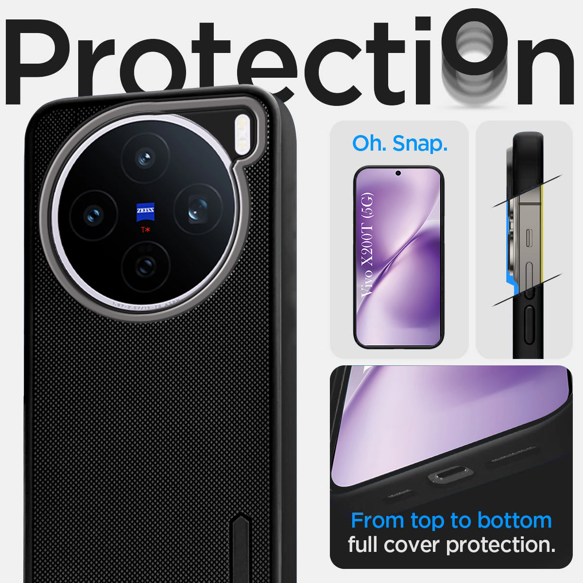 For Vivo X200T Back Cover Case Rubberised (Textured Grip Design | Micro-Fiber Cloth Inside | Slim and Light Weight | Soft Touch and Feel)