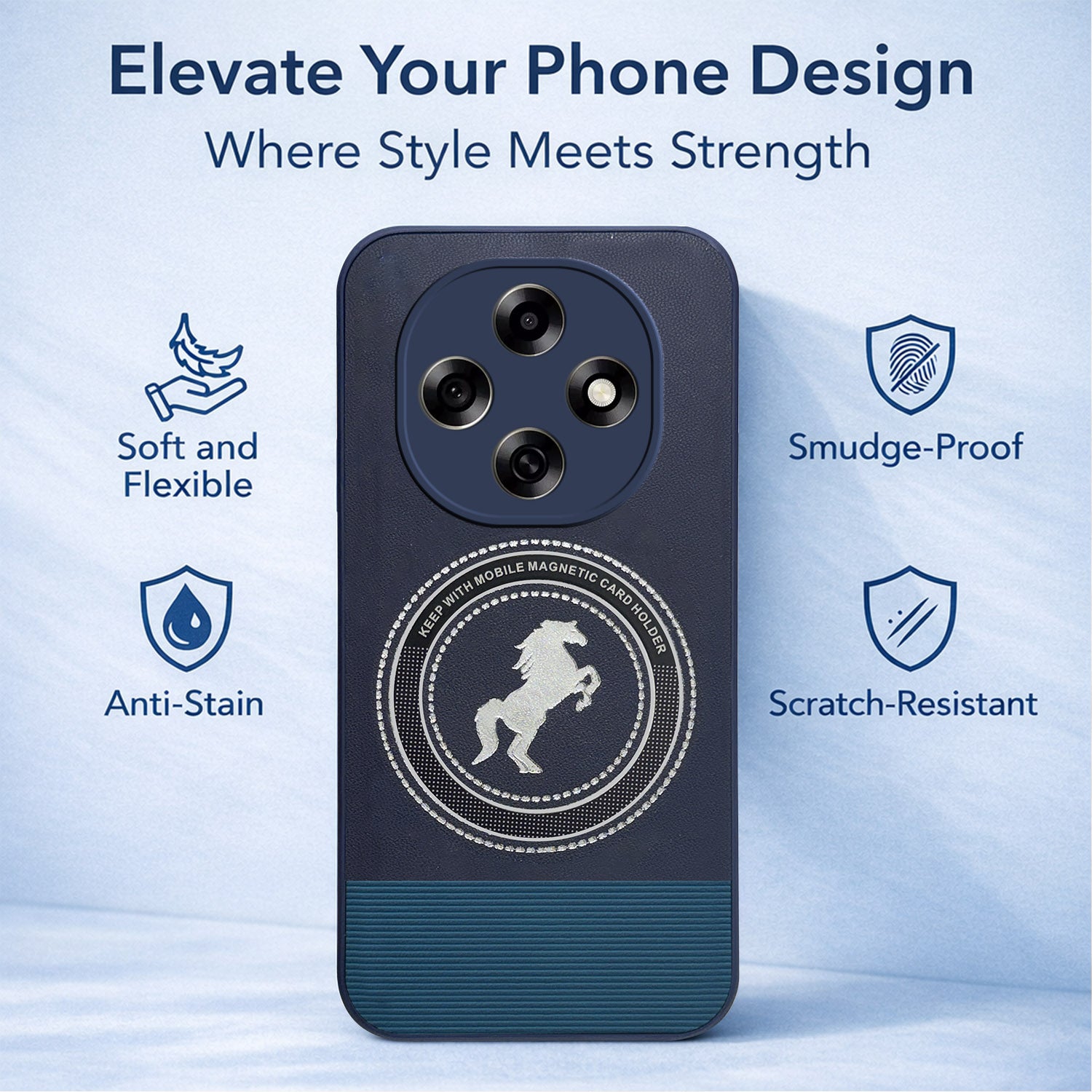 For Oppo F31 Pro Back Cover Case PU Leather Finish (Professional Minimalist Texture | MagSafe Compatile | Camera Protection | Sleek Sober Formal)