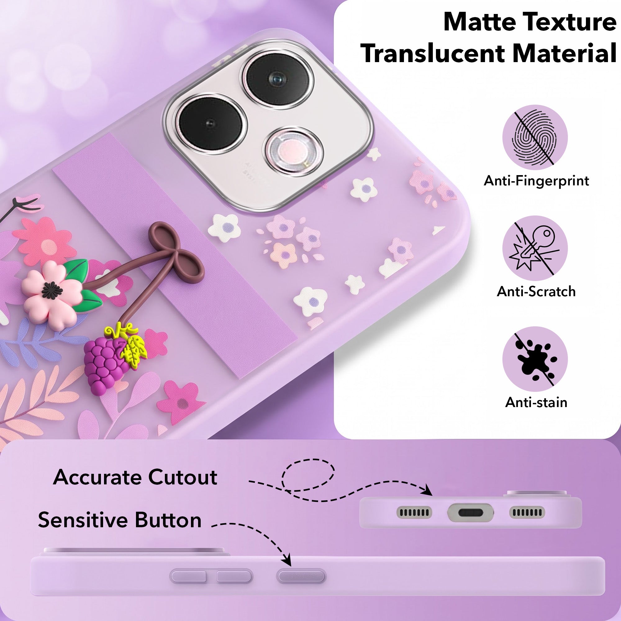 For Oppo A5 Pro Back Cover Case (3D Cute Cartoons | Hard Back Side Soft | Matte Premium Finish | HD Printing)