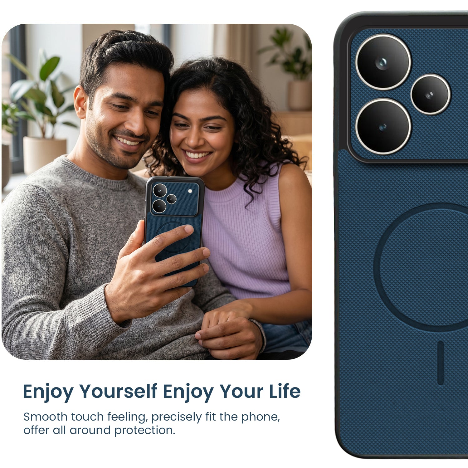 For Realme P4 Pro Back Cover Case PU Leather (Texture Grip Design | Professional Minimalist | Camera Protection | Soft and Flexible)
