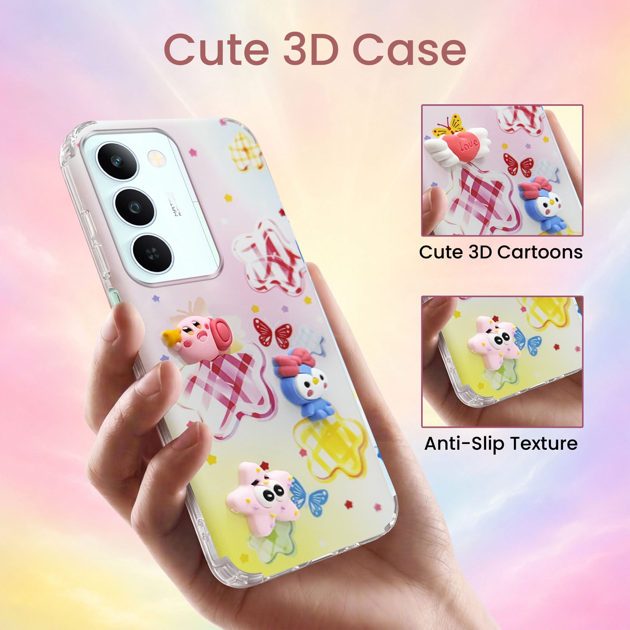 For Realme P4 Lite 5G | Realme Narzo 100 Lite 5G Back Cover Case (3D Cute Cartoons | Hard Back Side Soft | Matte Premium Finish | HD Printing)
