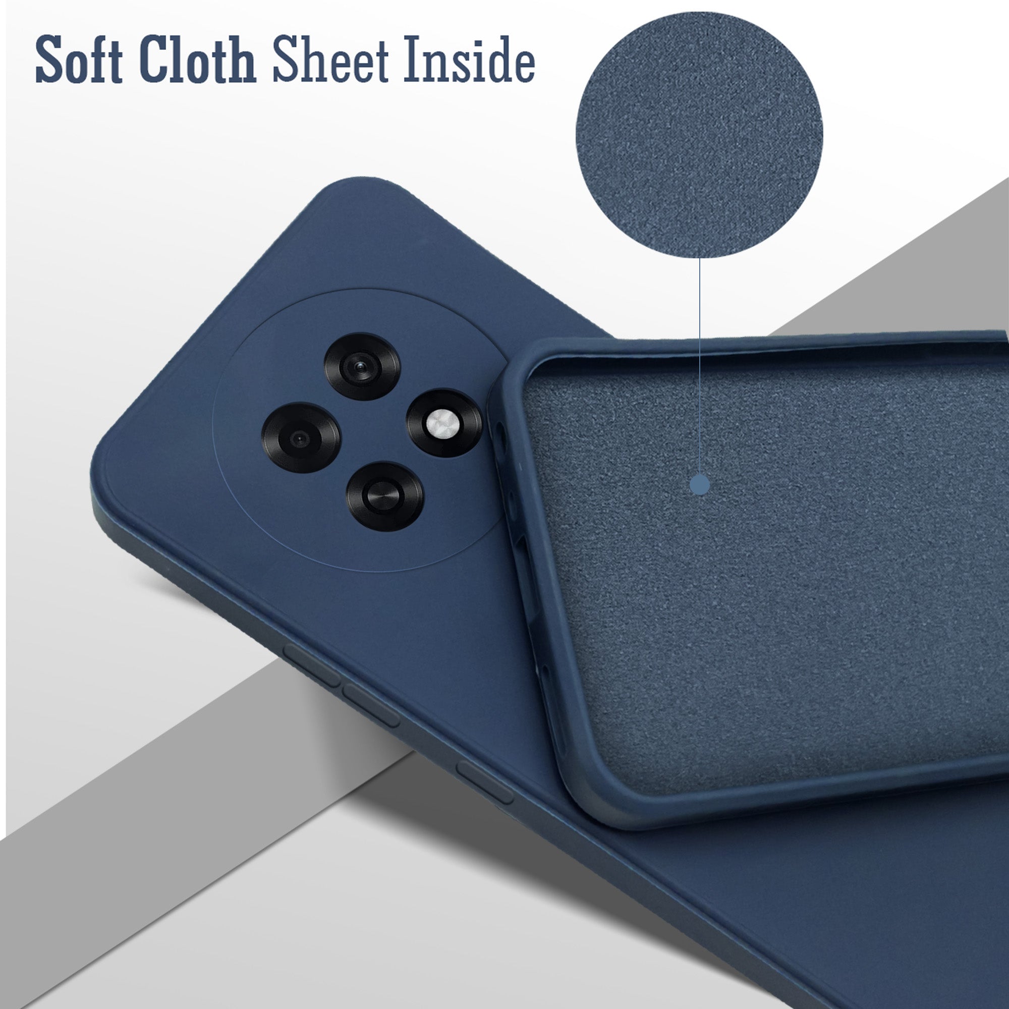 For Oppo F31 Pro Plus Back Cover Case (Matte Finish Silicone with Inside Fiber cloth)